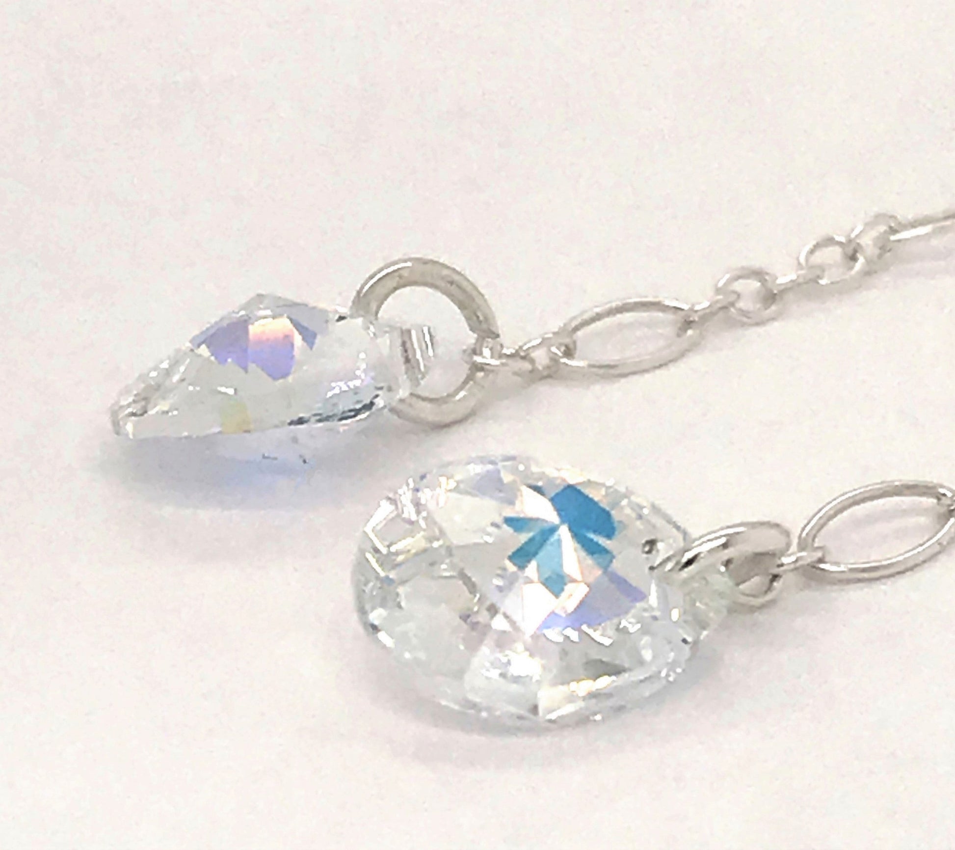 Crystal Pear and Argentium Silver Earrings and Studs ("Sunny Crystal Tears Earrings and Studs") - Barb Murrin Jewelry