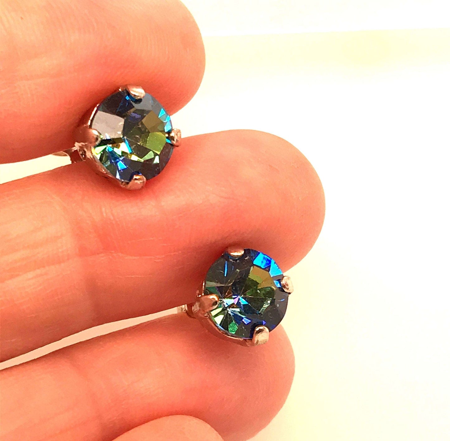 Czech Crystal Chaton Studs - Barb Murrin Jewelry