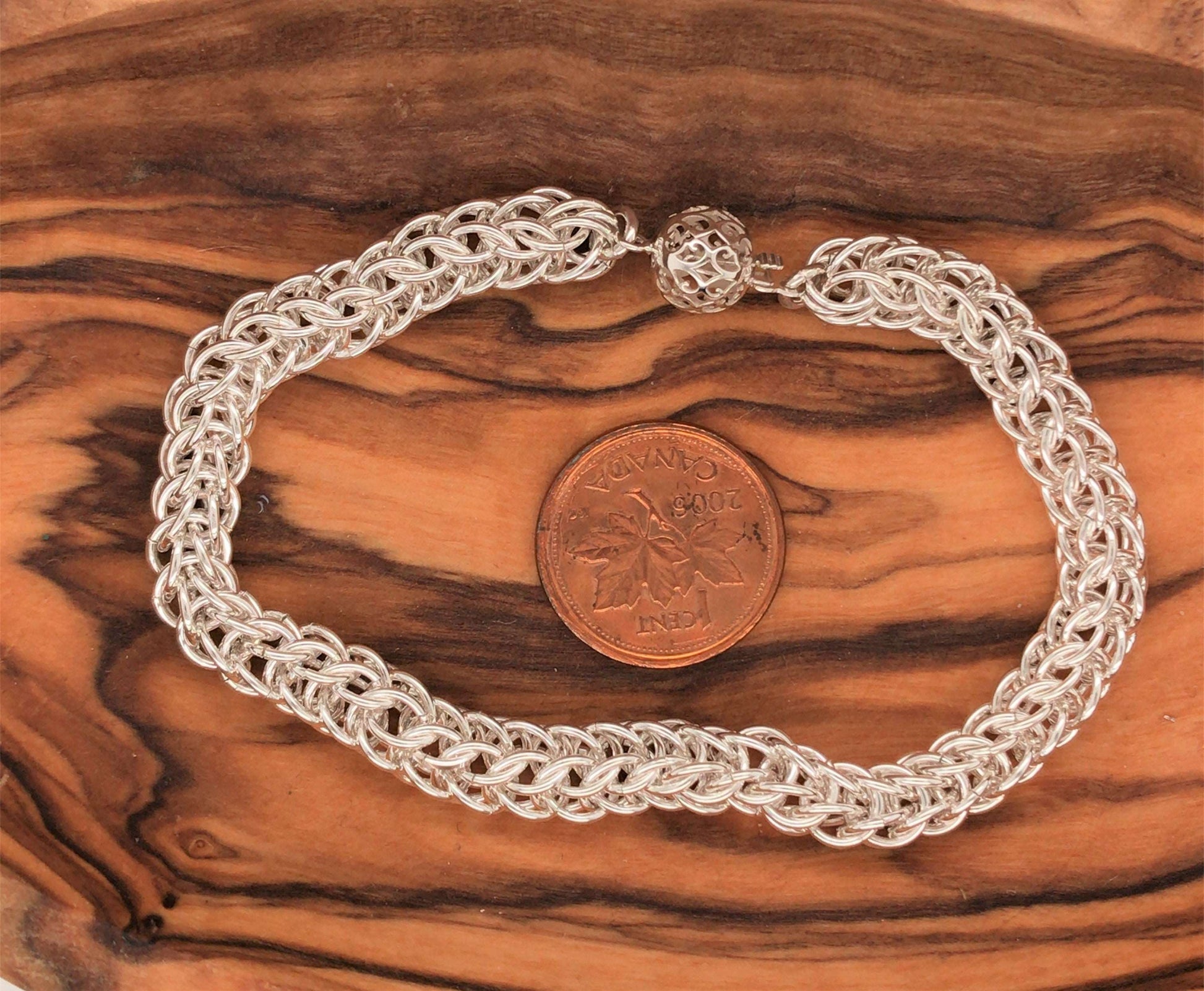 Full Persian Chain Maille Bracelet, Argentium Silver - Barb Murrin Jewelry