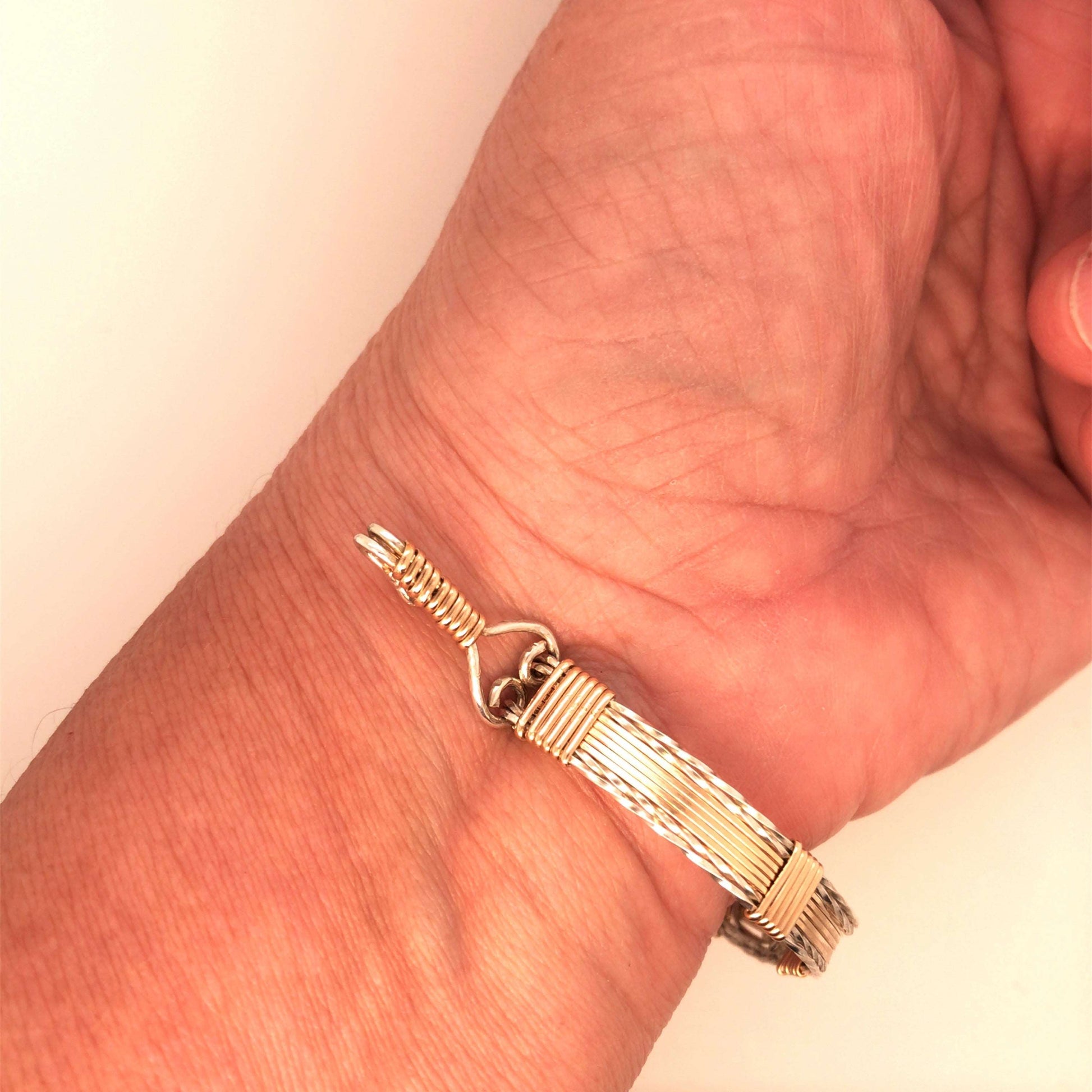 Gold and Argentium Silver Unisex Bangle - Barb Murrin Jewelry