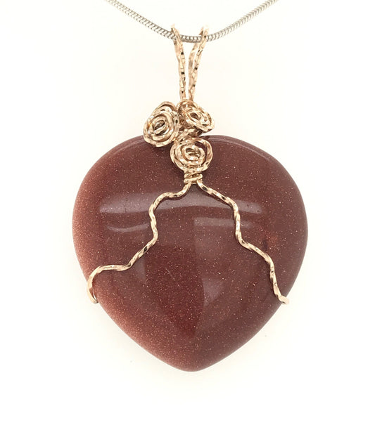 Goldstone "Heart of Stone" Pendant - Barb Murrin Jewelry