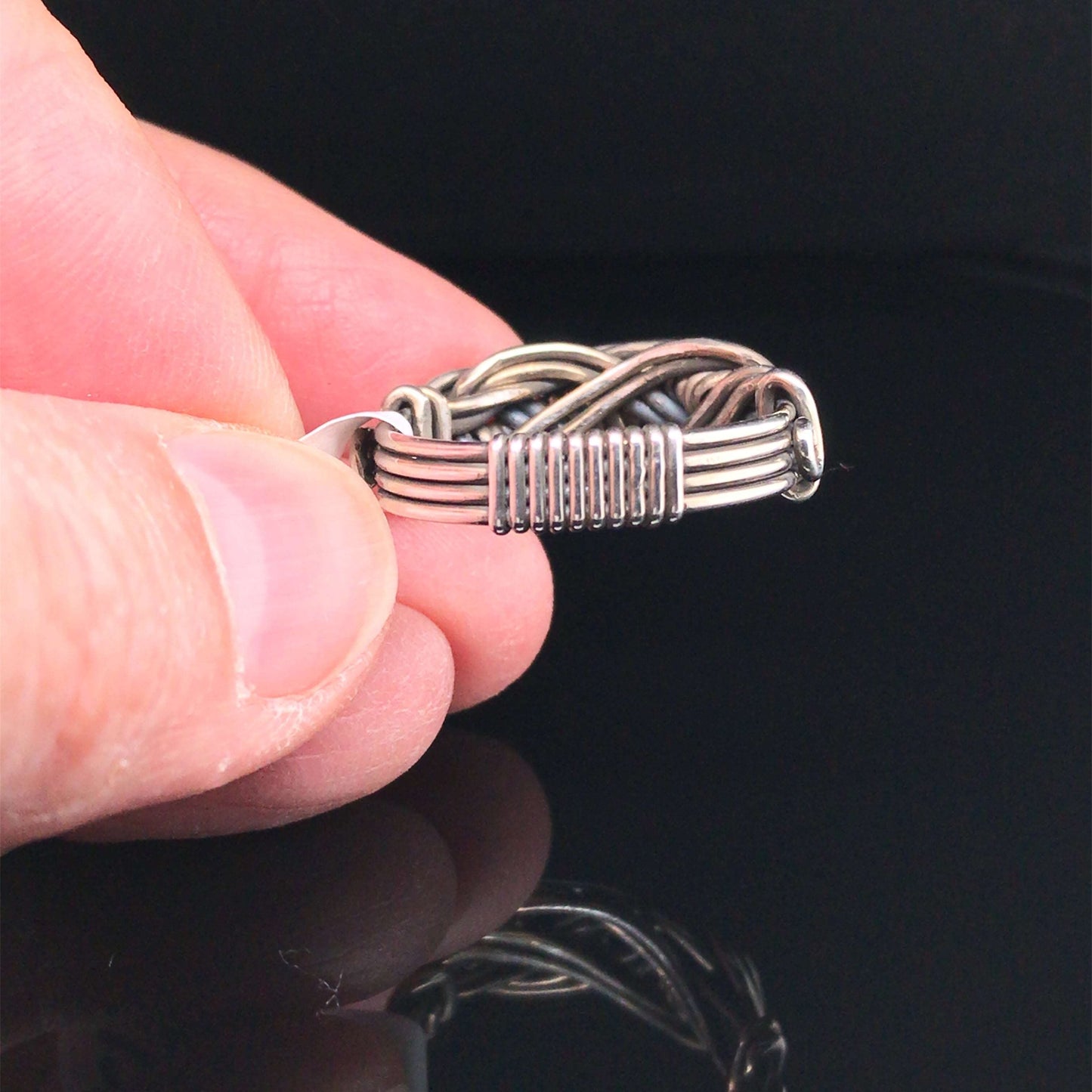 Knotted Rings, Argentium Silver, Double Wire, 4-wire band - Barb Murrin Jewelry