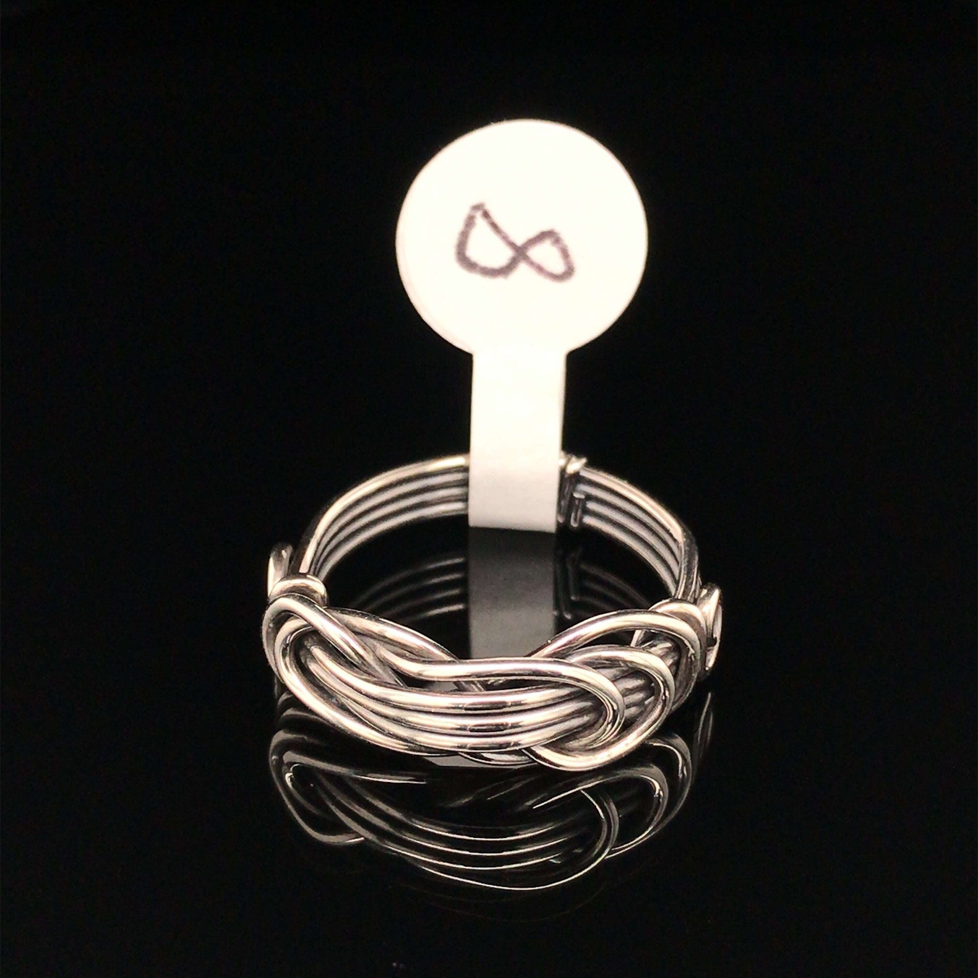 Knotted Rings, Argentium Silver, Single Wire, 4-wire band - Barb Murrin Jewelry