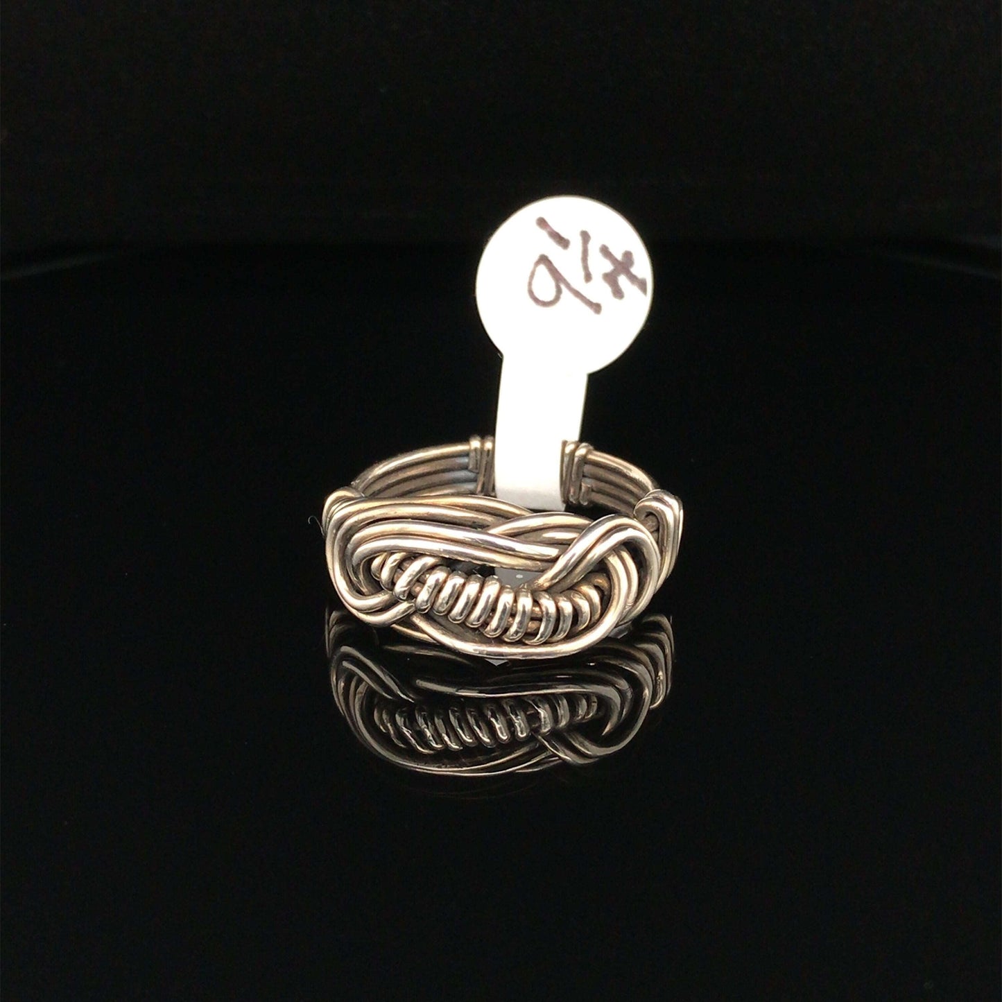 Knotted Rings, Argentium Silver, with Wrapped Centers - Barb Murrin Jewelry