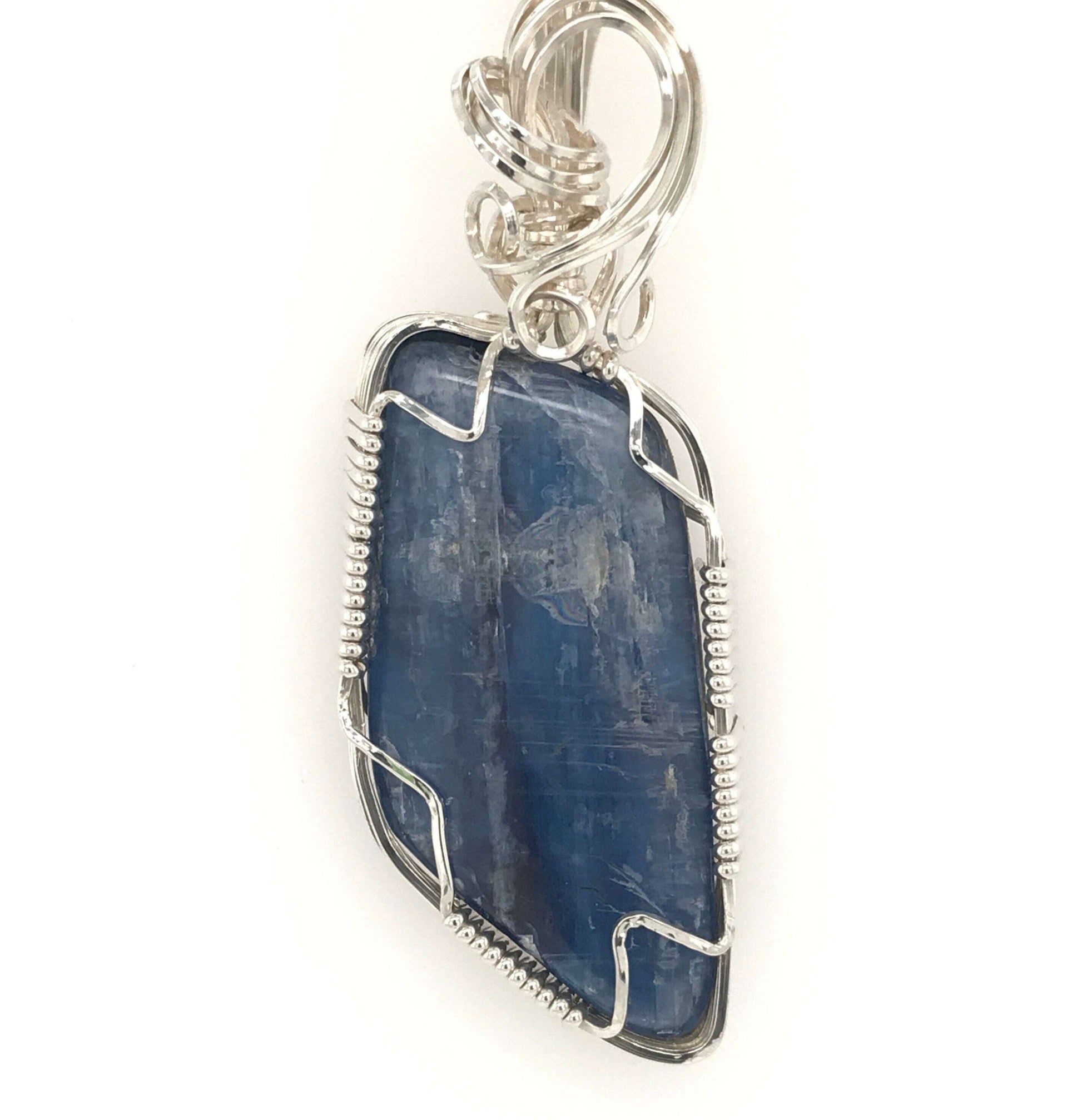 Kyanite and Argentium Silver Pendant ("Angular Kyanite Pendant") - Barb Murrin Jewelry