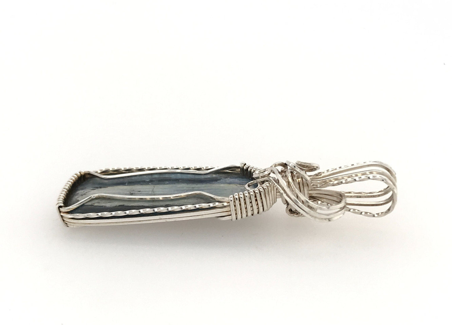 Kyanite and Argentium Silver Pendant ("Night and Day Kyanite") - Barb Murrin Jewelry