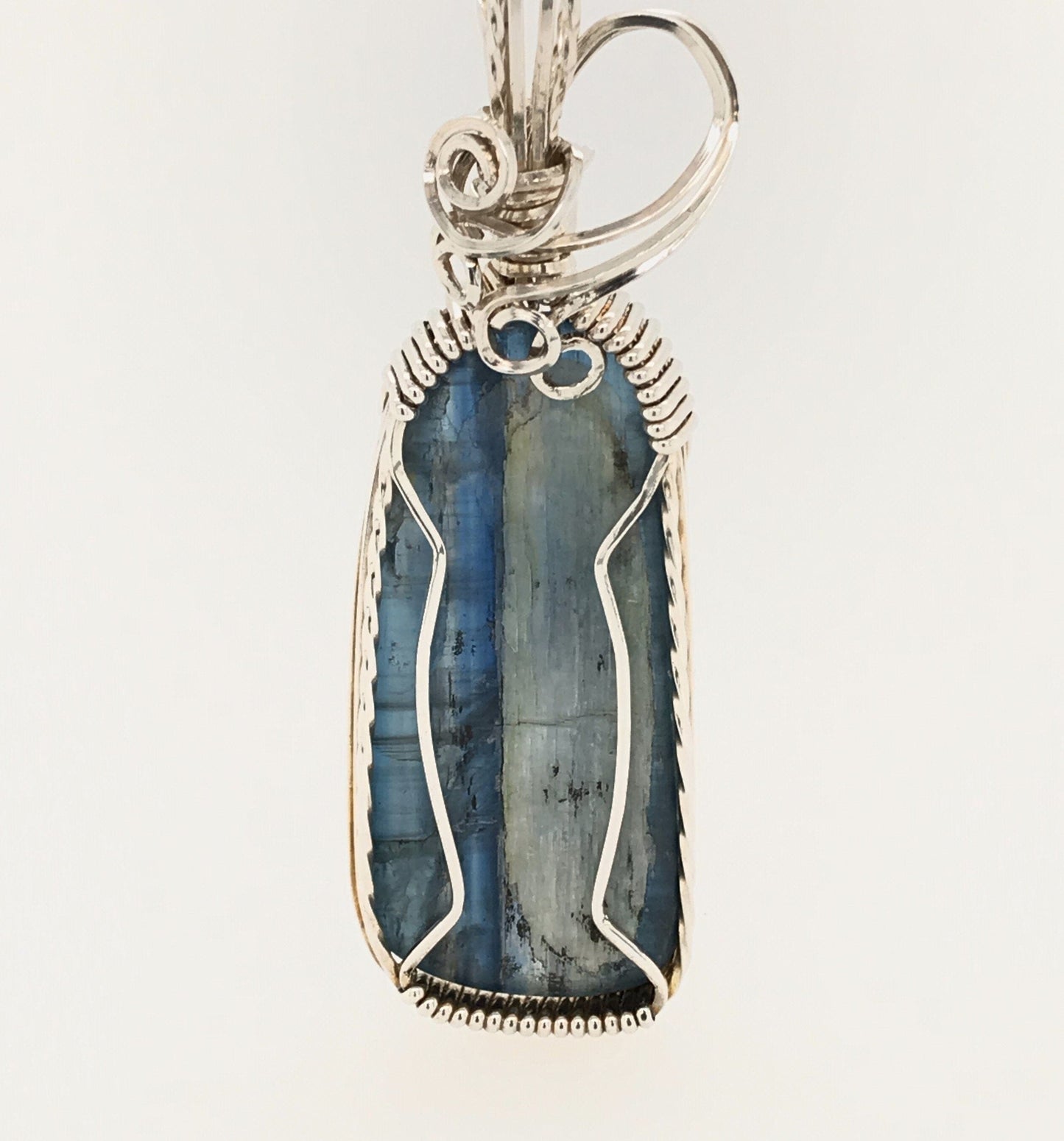 Kyanite and Argentium Silver Pendant ("Night and Day Kyanite") - Barb Murrin Jewelry