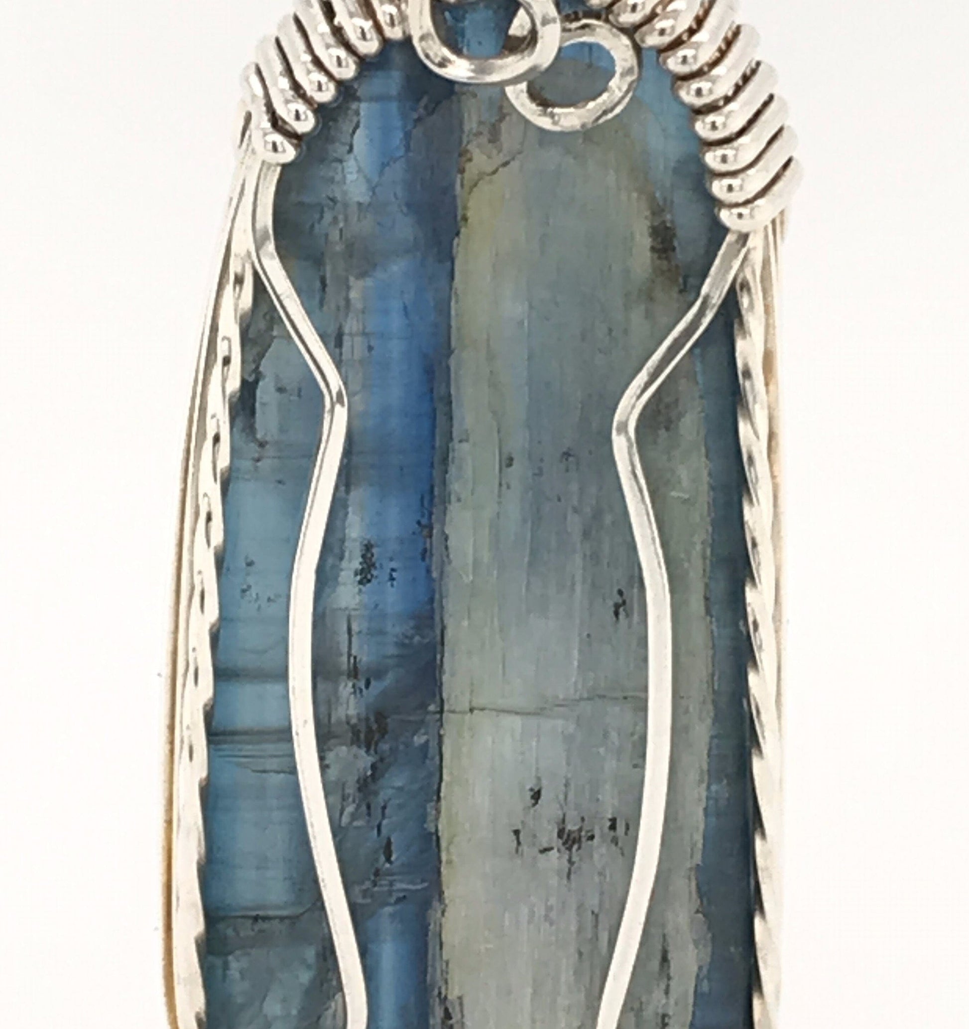 Kyanite and Argentium Silver Pendant ("Night and Day Kyanite") - Barb Murrin Jewelry