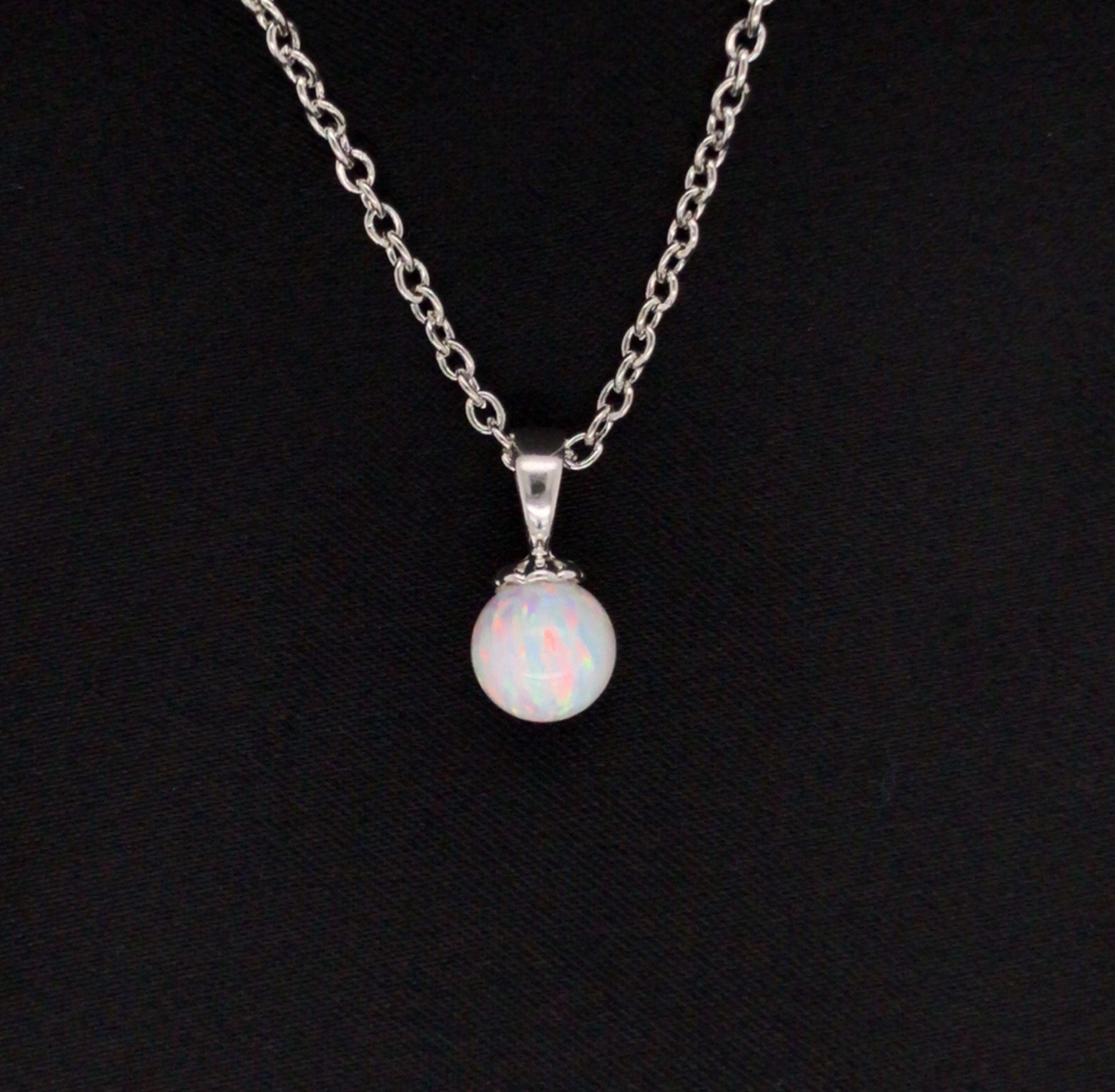 Kyocera Fire and Snow Opal Pendant - Barb Murrin Jewelry