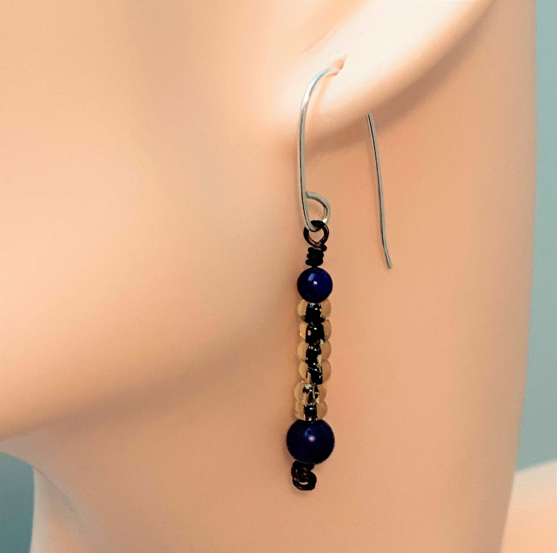 Lapis Lazuli and Bead Necklace and Earrings - Barb Murrin Jewelry