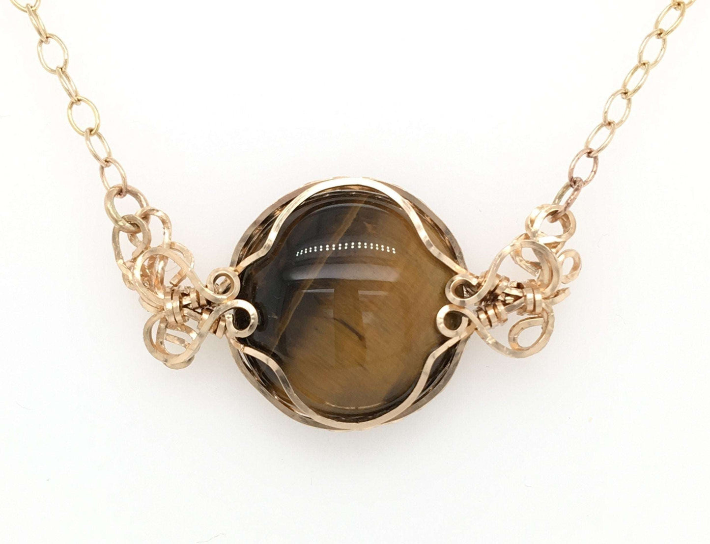 Ornate Tiger's Eye and Gold Necklace - Barb Murrin Jewelry