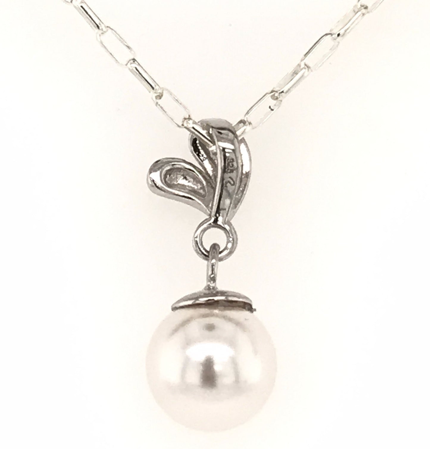 Pearl Pendant with Heart Bail - Barb Murrin Jewelry