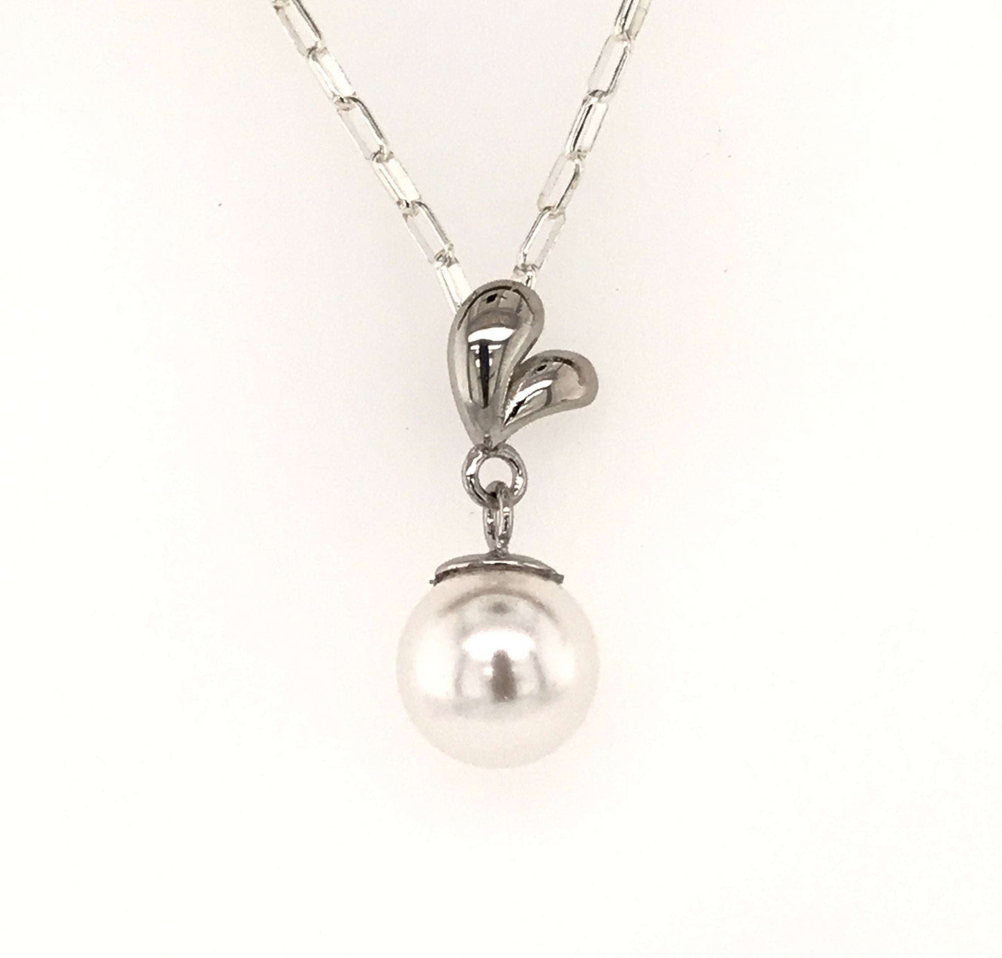 Pearl Pendant with Heart Bail - Barb Murrin Jewelry