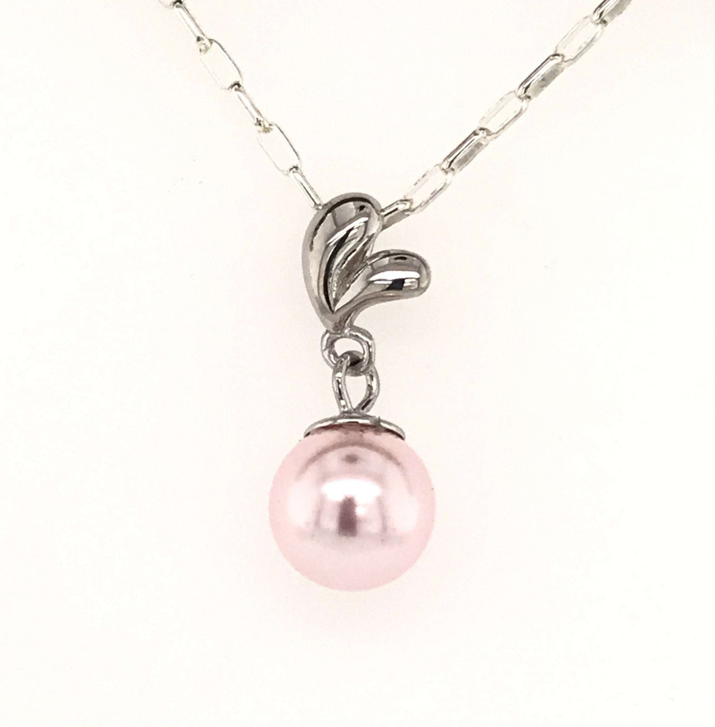 Pearl Pendant with Heart Bail - Barb Murrin Jewelry