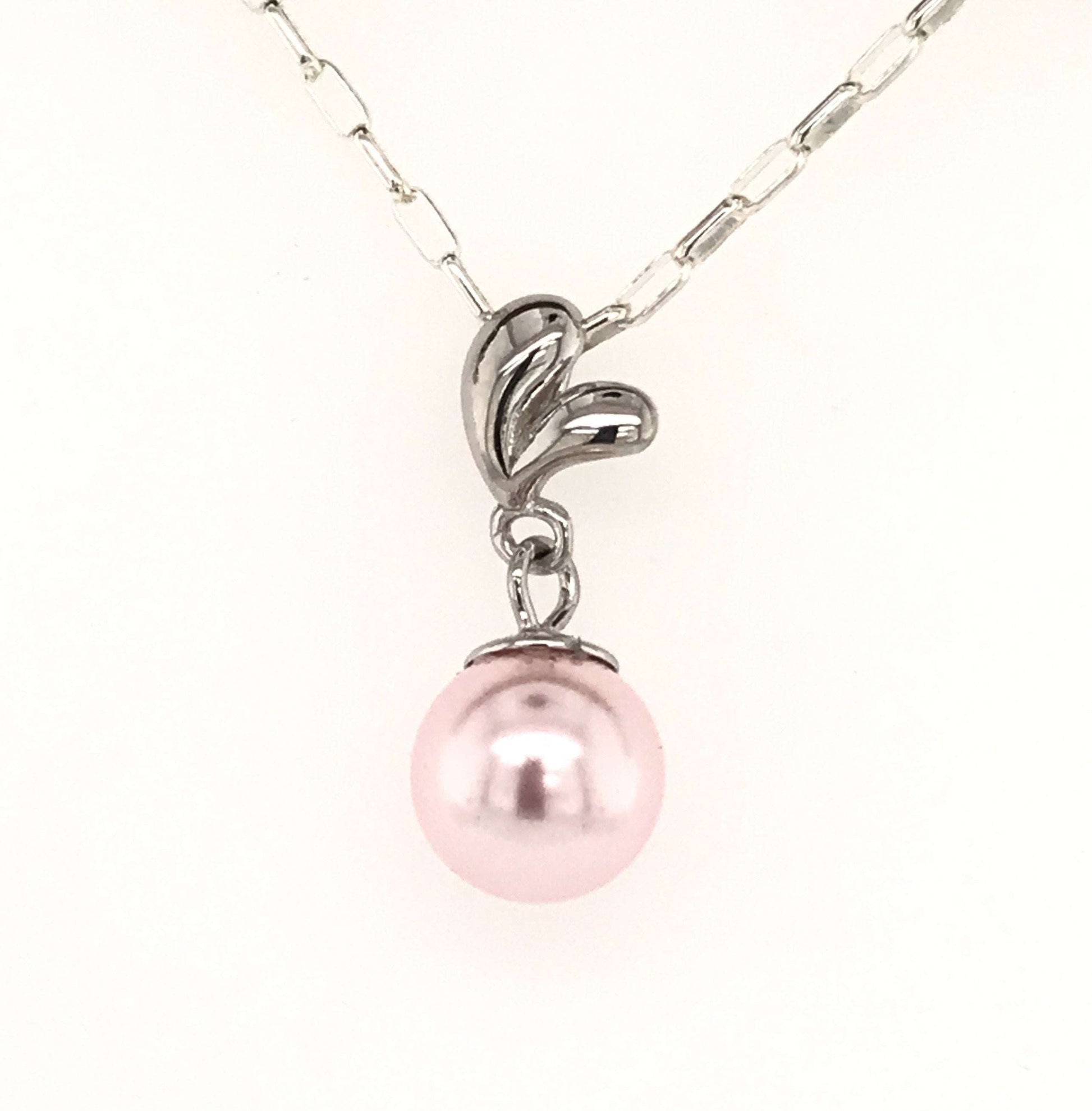 Pearl Pendant with Heart Bail - Barb Murrin Jewelry