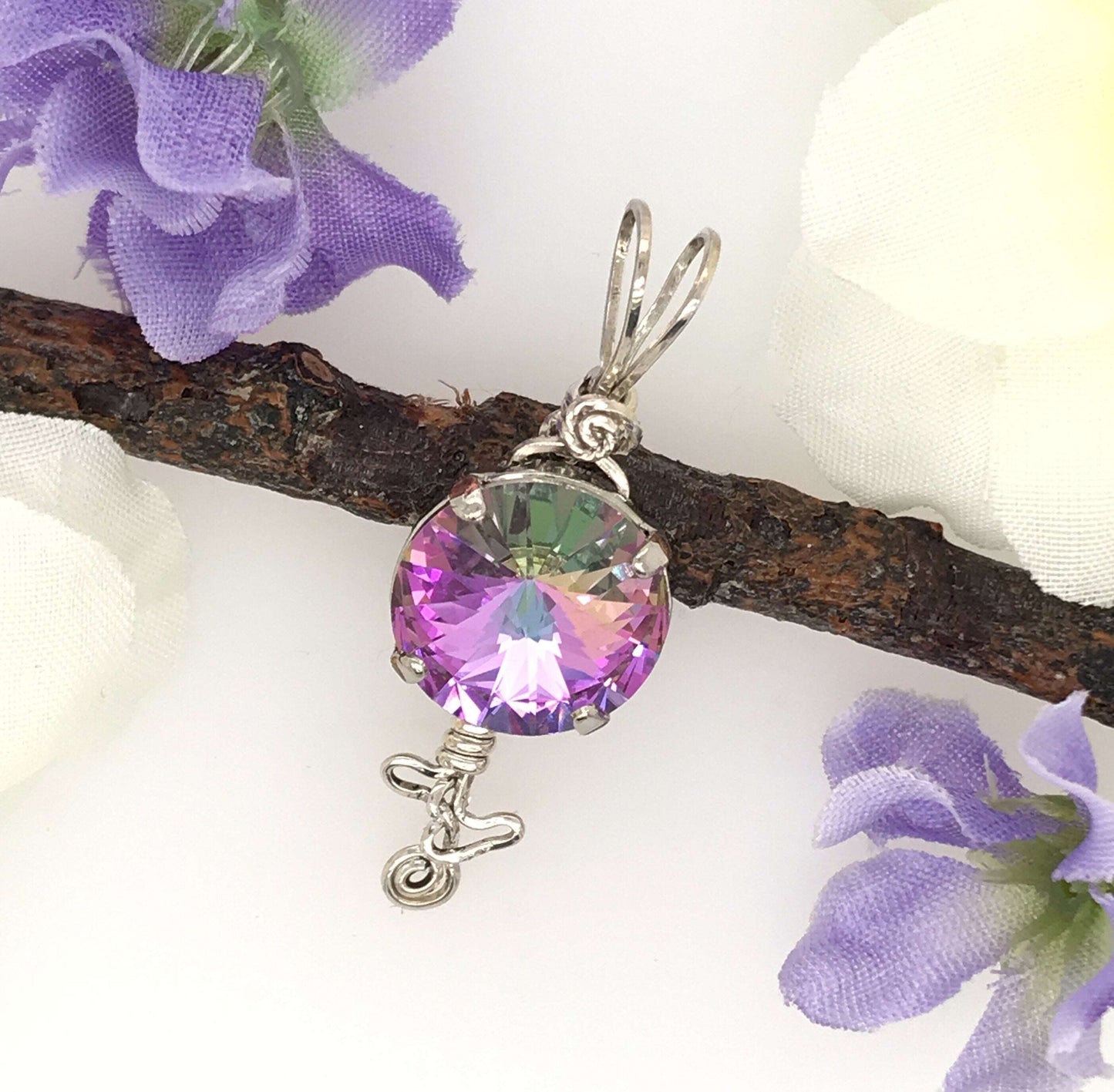 Pendulum-Style Swarovski Crystal Pendant - Barb Murrin Jewelry