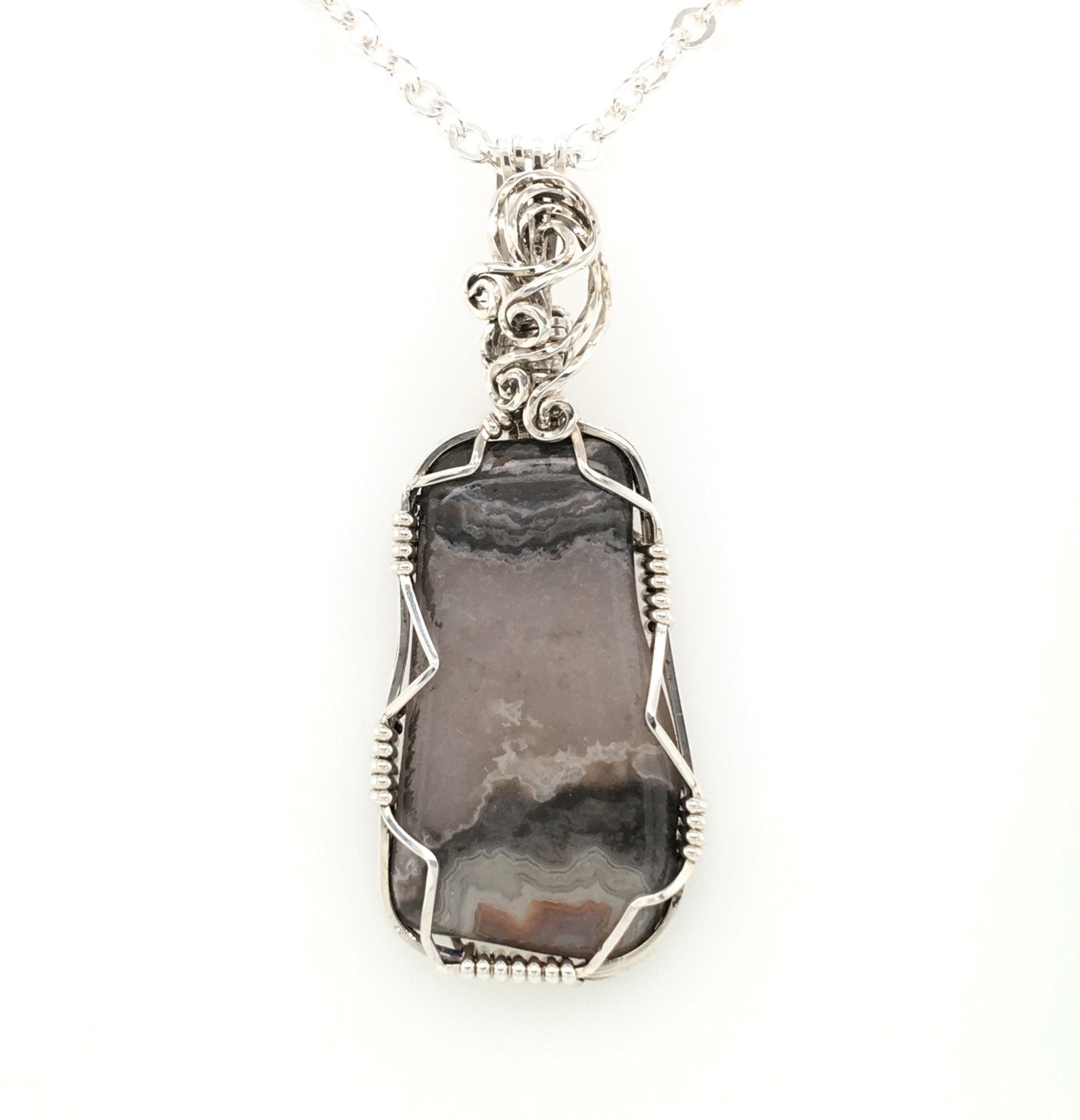 Picture Jasper and Argentium Silver Pendant ("Picture Jasper Pendant" - Barb Murrin Jewelry