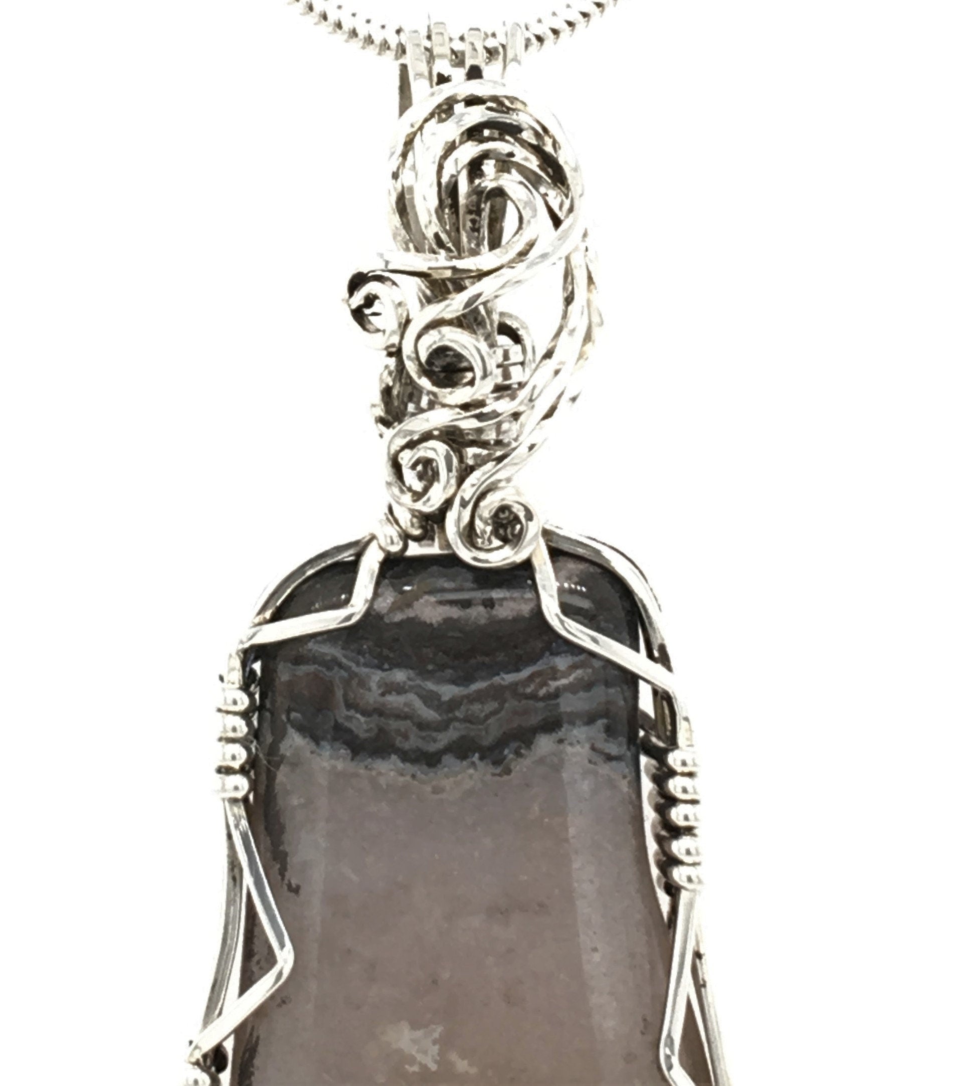 Picture Jasper and Argentium Silver Pendant ("Picture Jasper Pendant" - Barb Murrin Jewelry