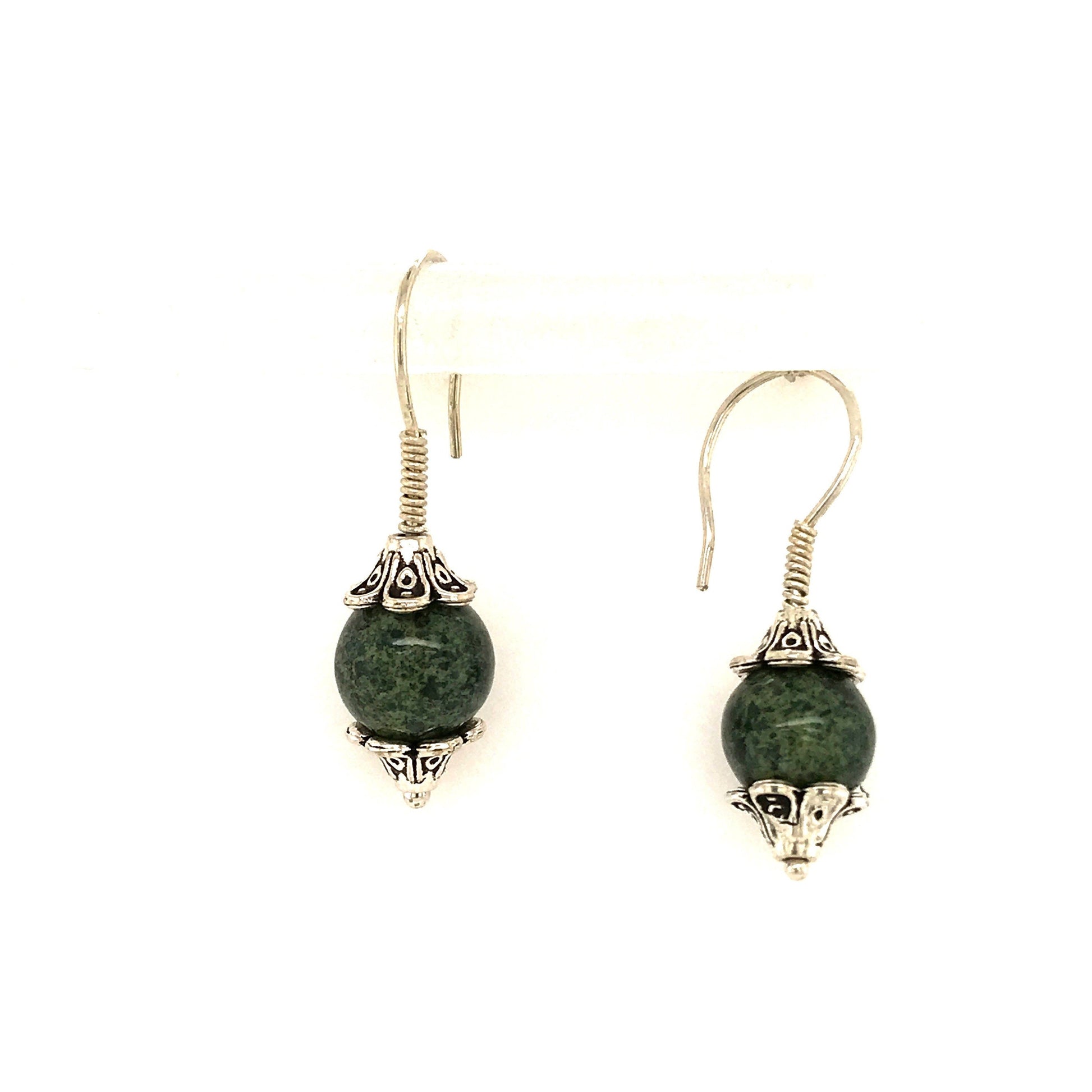 Quartzite and Argentium Silver Earrings ("Far East Echoes") - Barb Murrin Jewelry