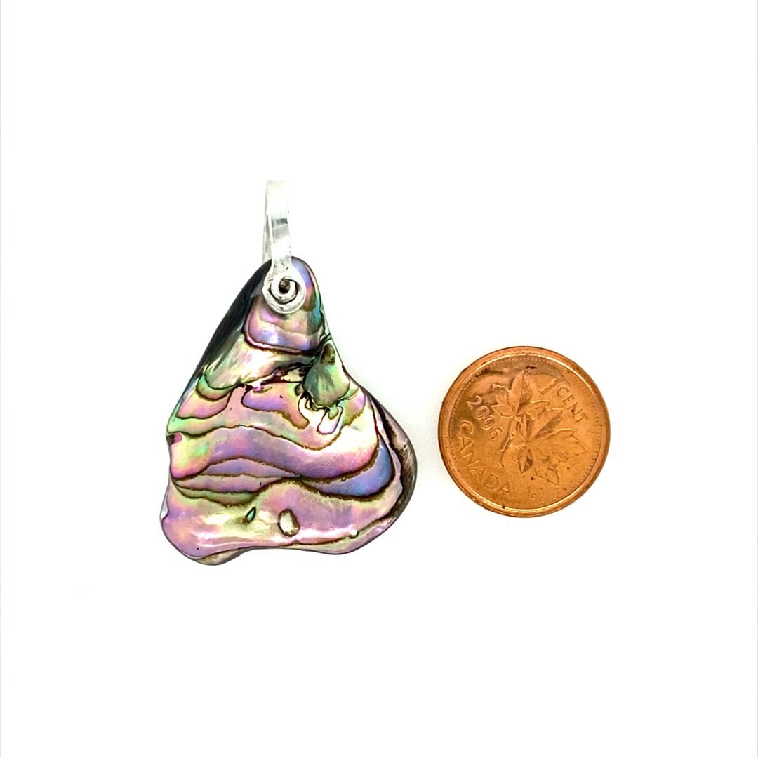 Rainbow Triangle Abalone Shell Pendant - Barb Murrin Jewelry