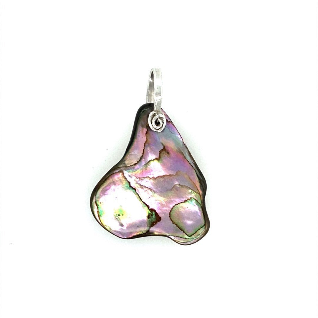 Rainbow Triangle Abalone Shell Pendant - Barb Murrin Jewelry