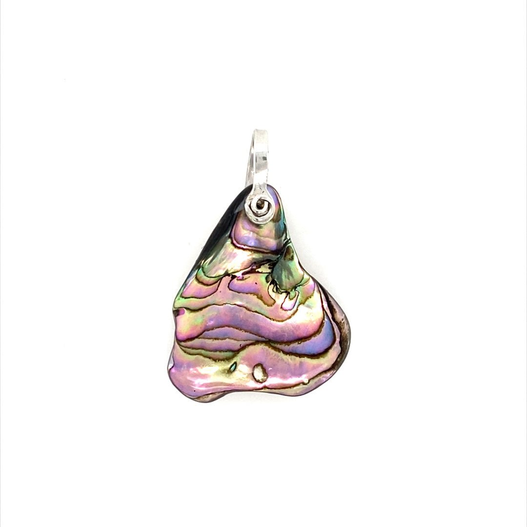 Rainbow Triangle Abalone Shell Pendant - Barb Murrin Jewelry