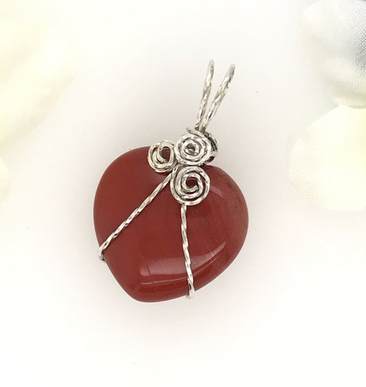 Red Jasper Pendant ("Red Jasper Heart of Stone") - Barb Murrin Jewelry