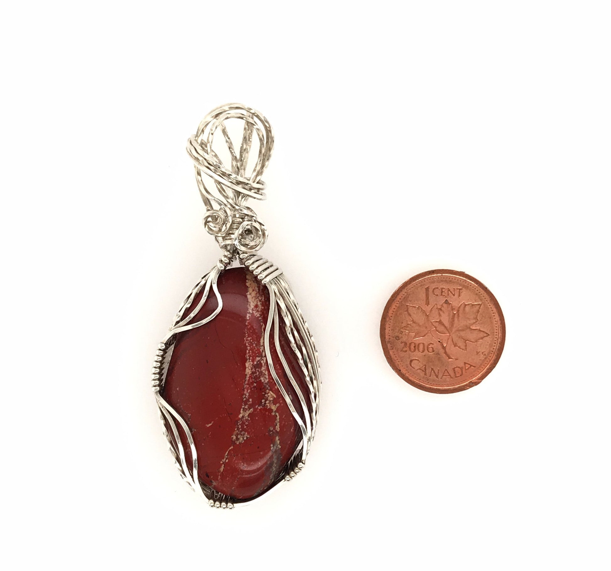 Red Jasper Pendant ("Silver Showoff") - Barb Murrin Jewelry