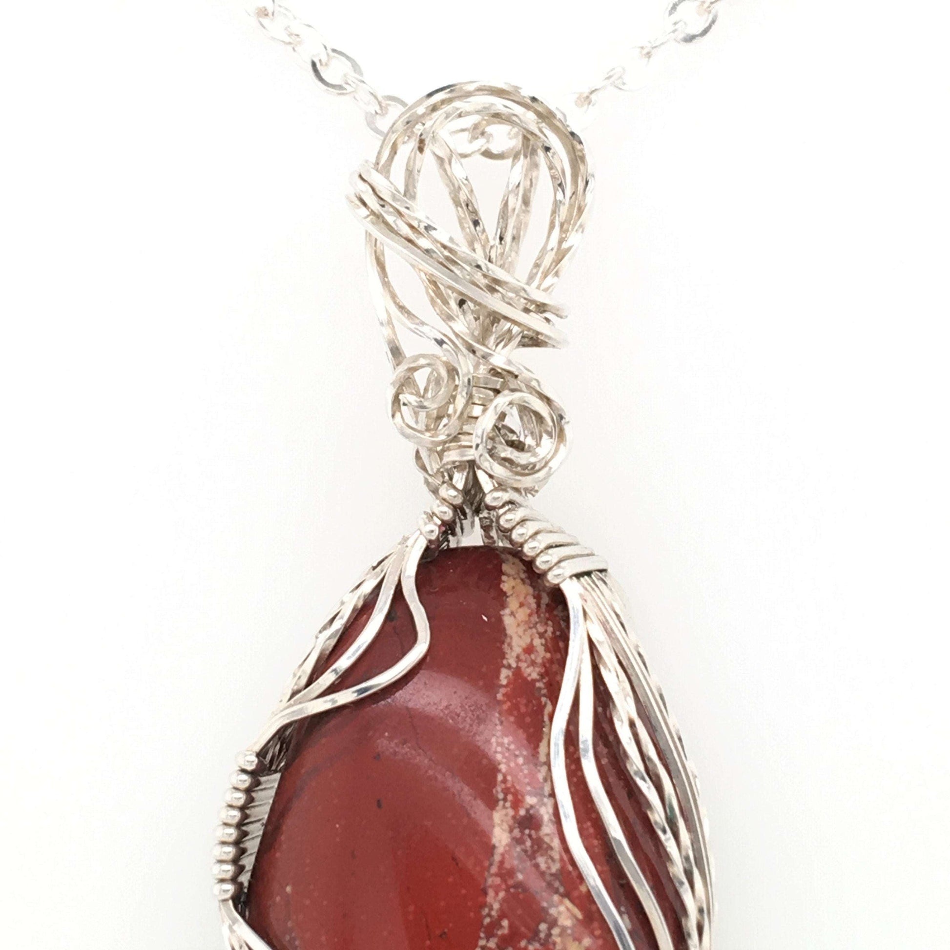 Red Jasper Pendant ("Silver Showoff") - Barb Murrin Jewelry