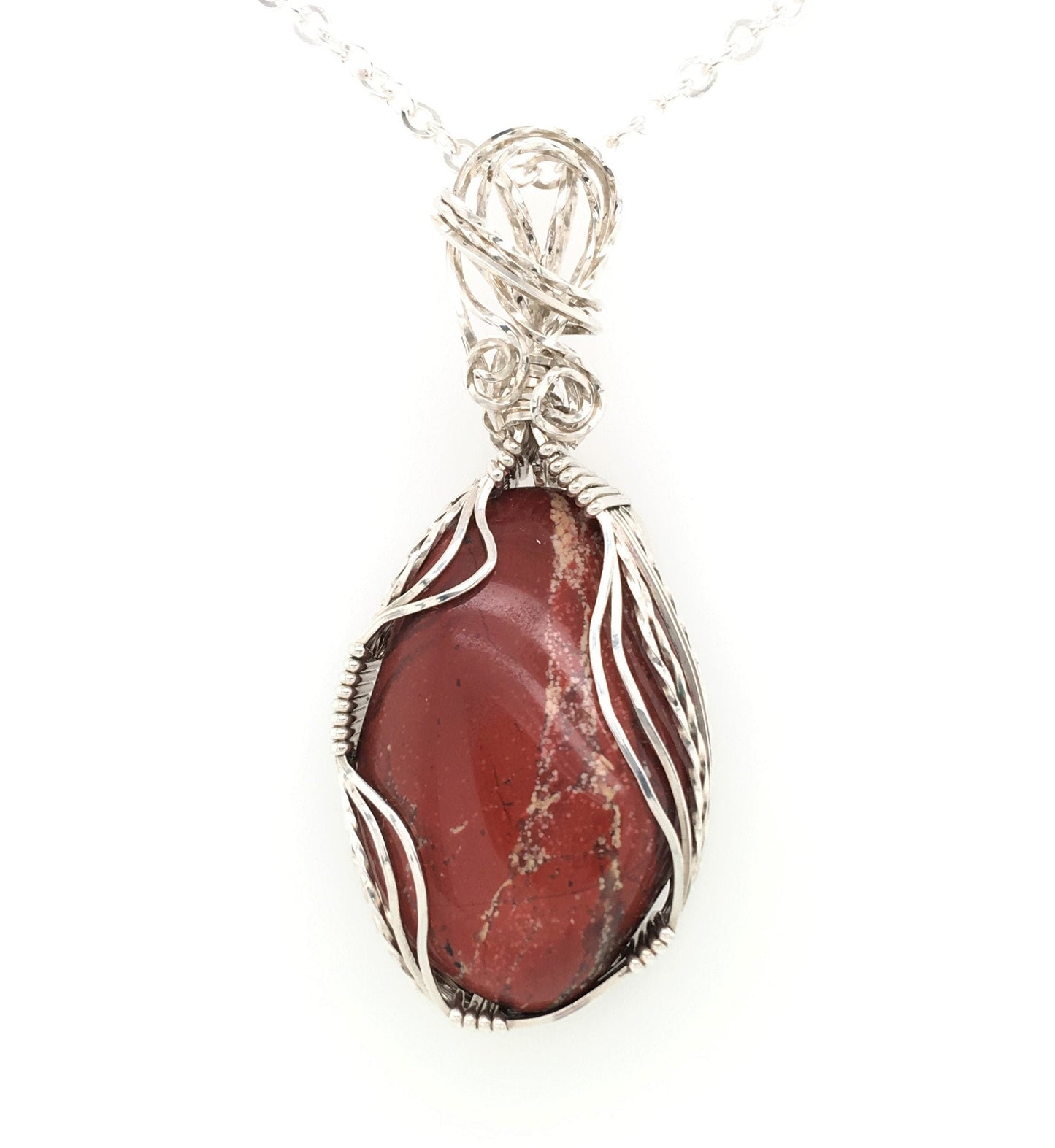 Red Jasper Pendant ("Silver Showoff") - Barb Murrin Jewelry