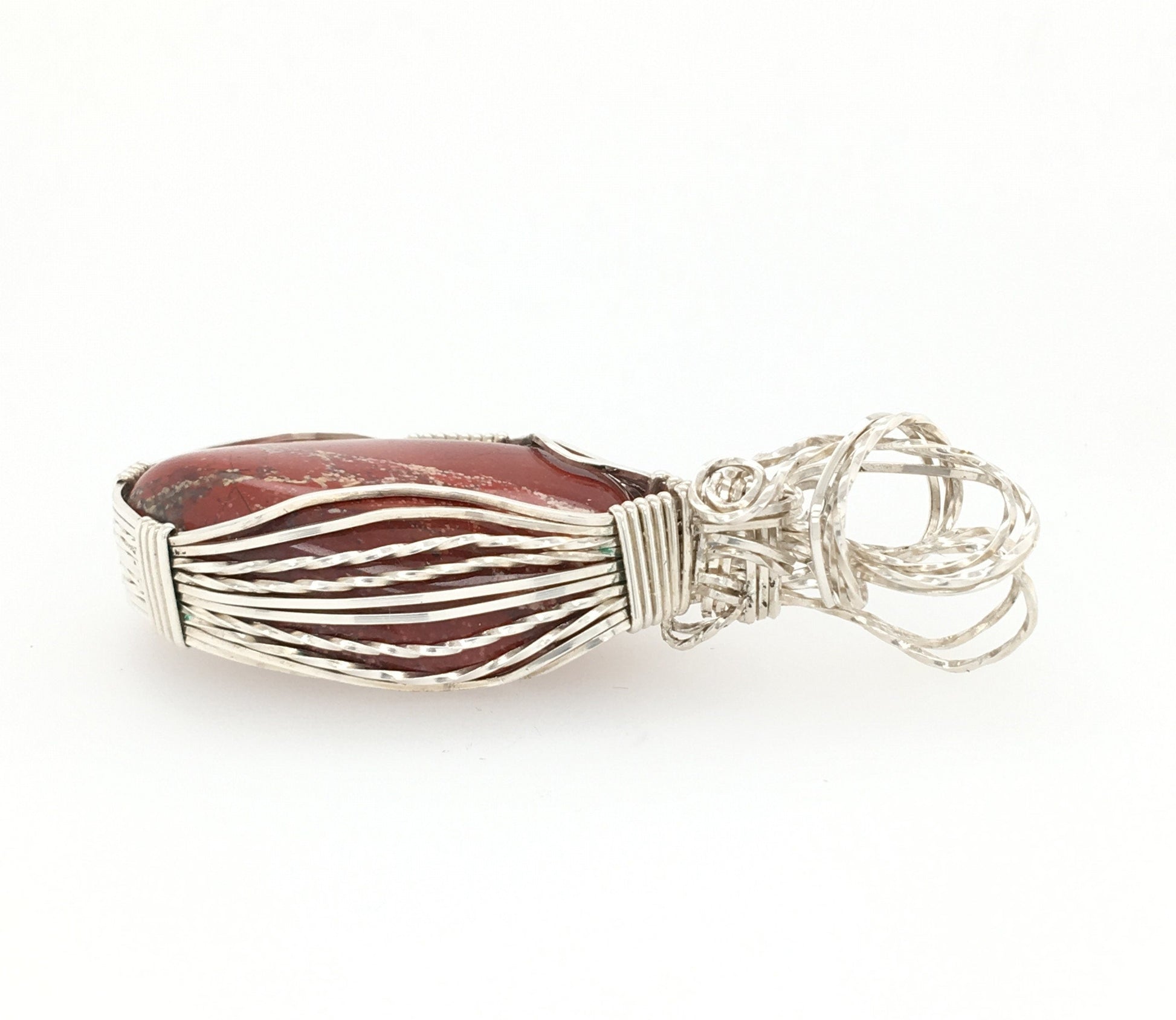 Red Jasper Pendant ("Silver Showoff") - Barb Murrin Jewelry