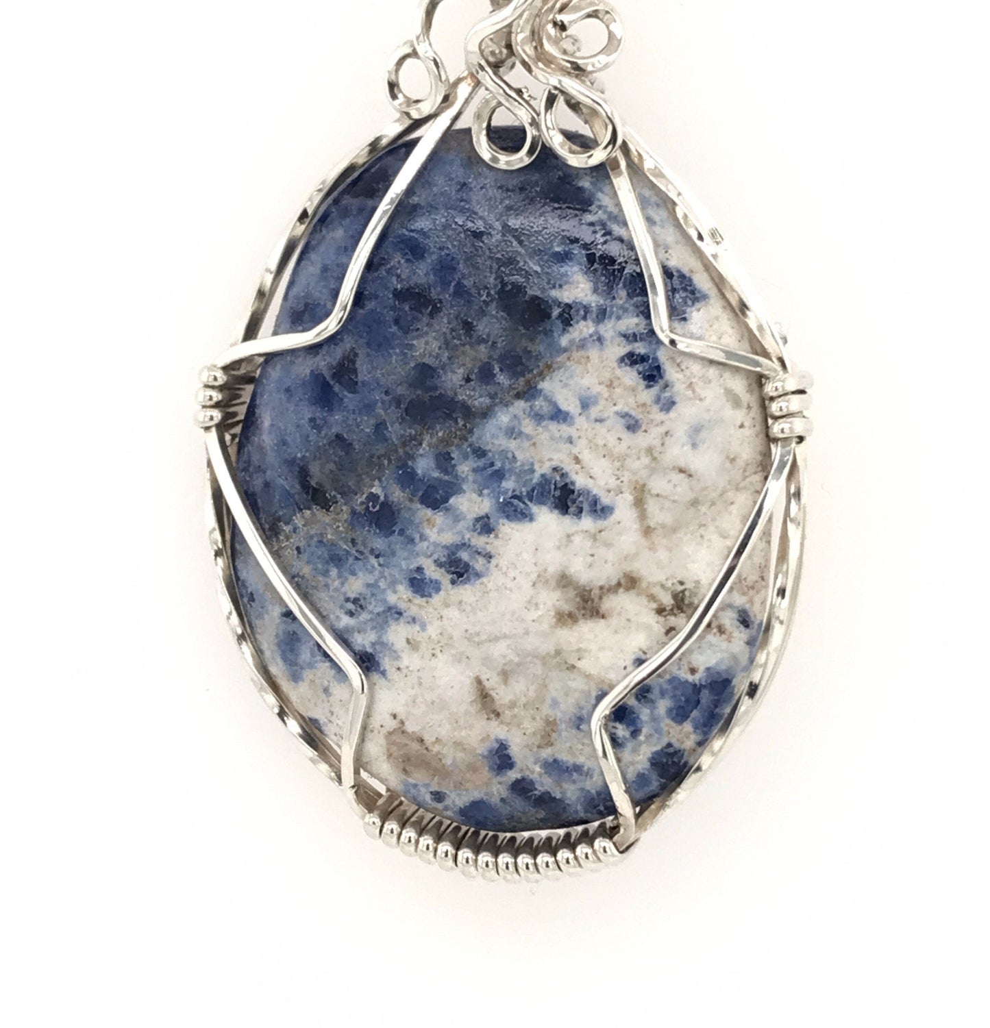 Sodalite and Argentium Silver Pendant ("Milky Way Sodalite Pendant") - Barb Murrin Jewelry