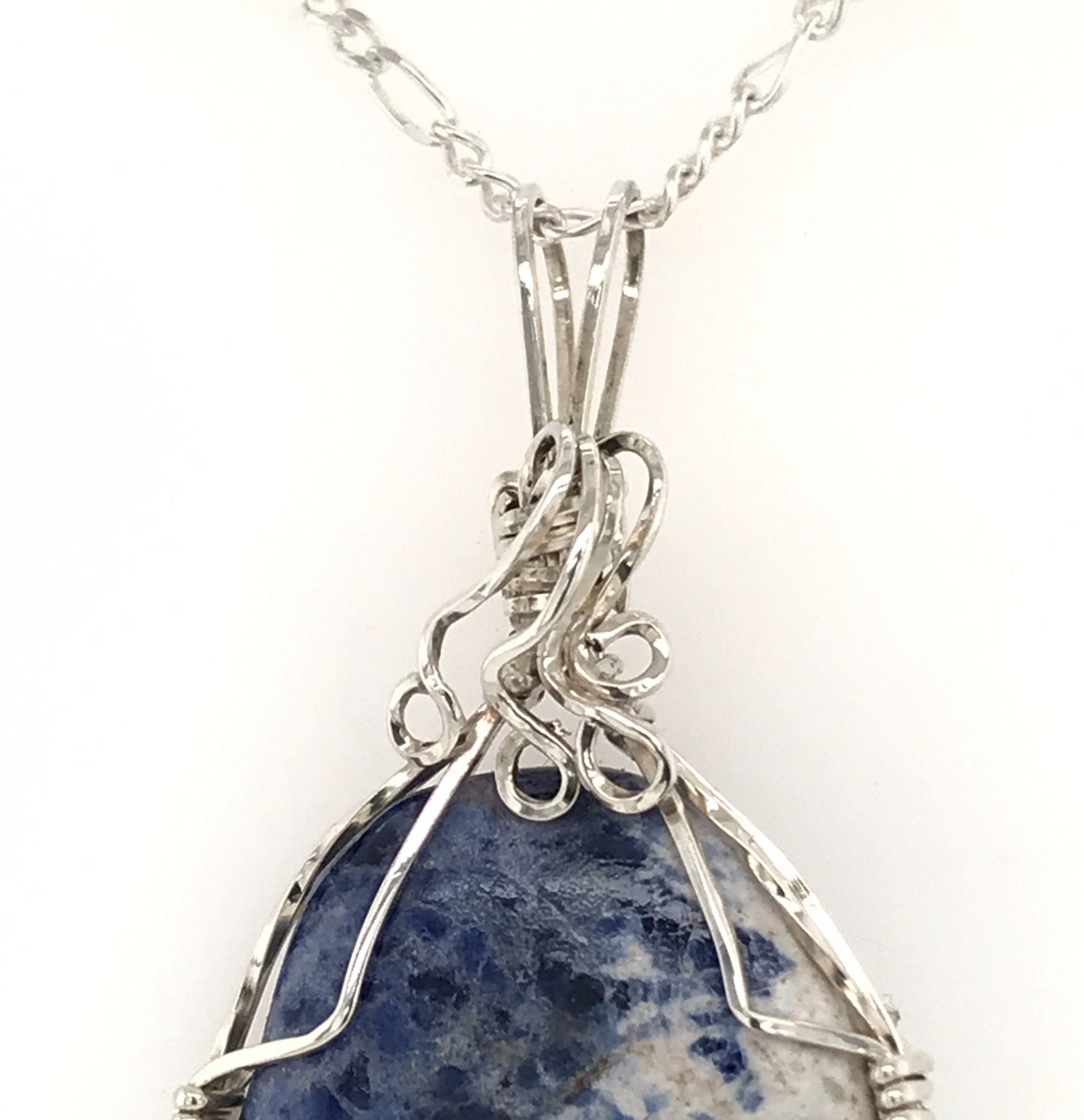 Sodalite and Argentium Silver Pendant ("Milky Way Sodalite Pendant") - Barb Murrin Jewelry