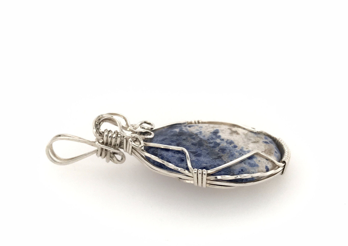 Sodalite and Argentium Silver Pendant ("Milky Way Sodalite Pendant") - Barb Murrin Jewelry