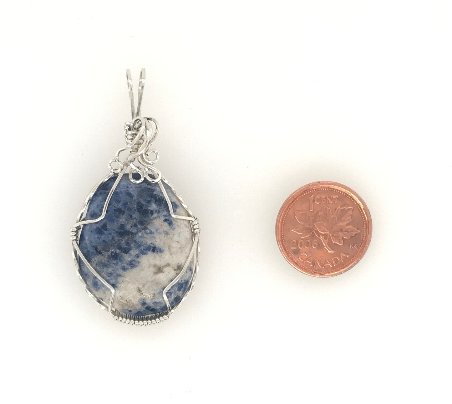 Sodalite and Argentium Silver Pendant ("Milky Way Sodalite Pendant") - Barb Murrin Jewelry