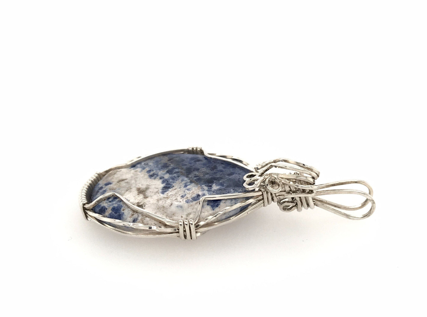 Sodalite and Argentium Silver Pendant ("Milky Way Sodalite Pendant") - Barb Murrin Jewelry