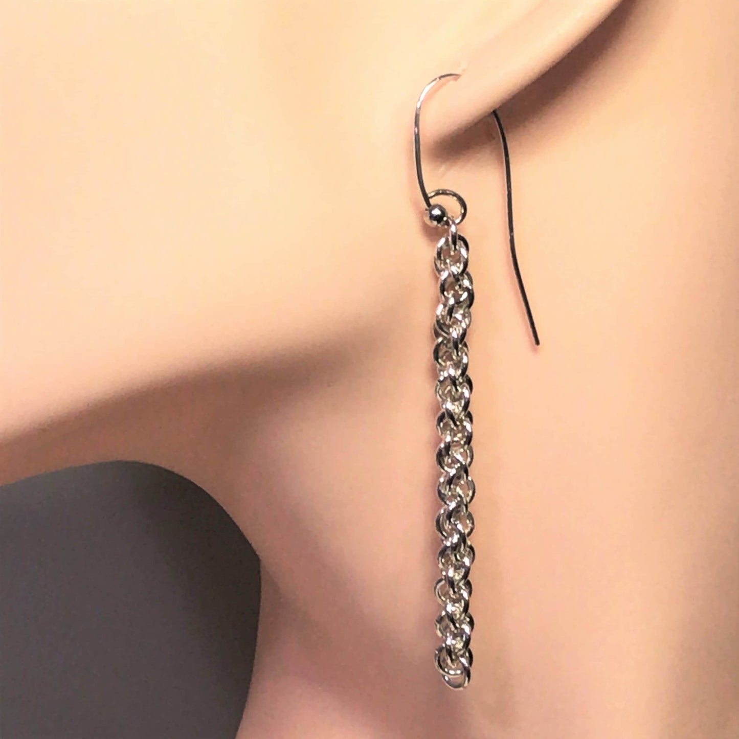 Spiral Argentium Silver Earrings for Evening, Bold (Jens Pind, JPL3) - Barb Murrin Jewelry