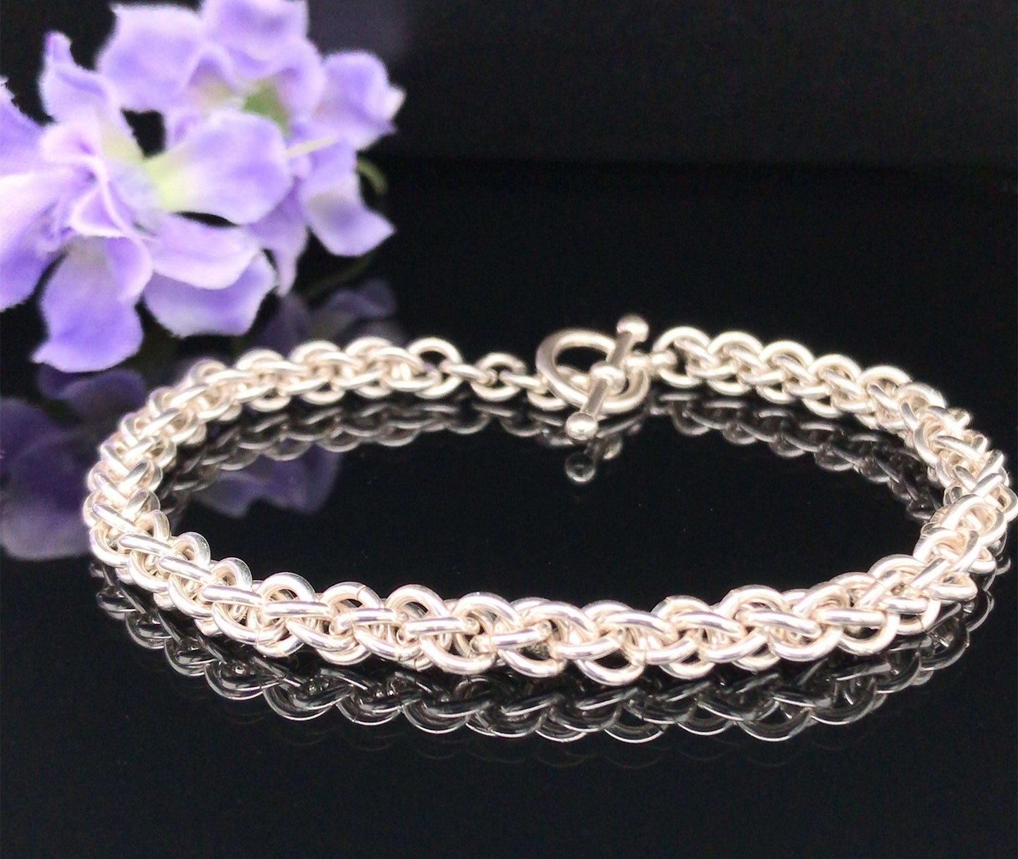 Spiral Weave Argentium Silver Bracelet (Jens Pind, JPL3) - Barb Murrin Jewelry