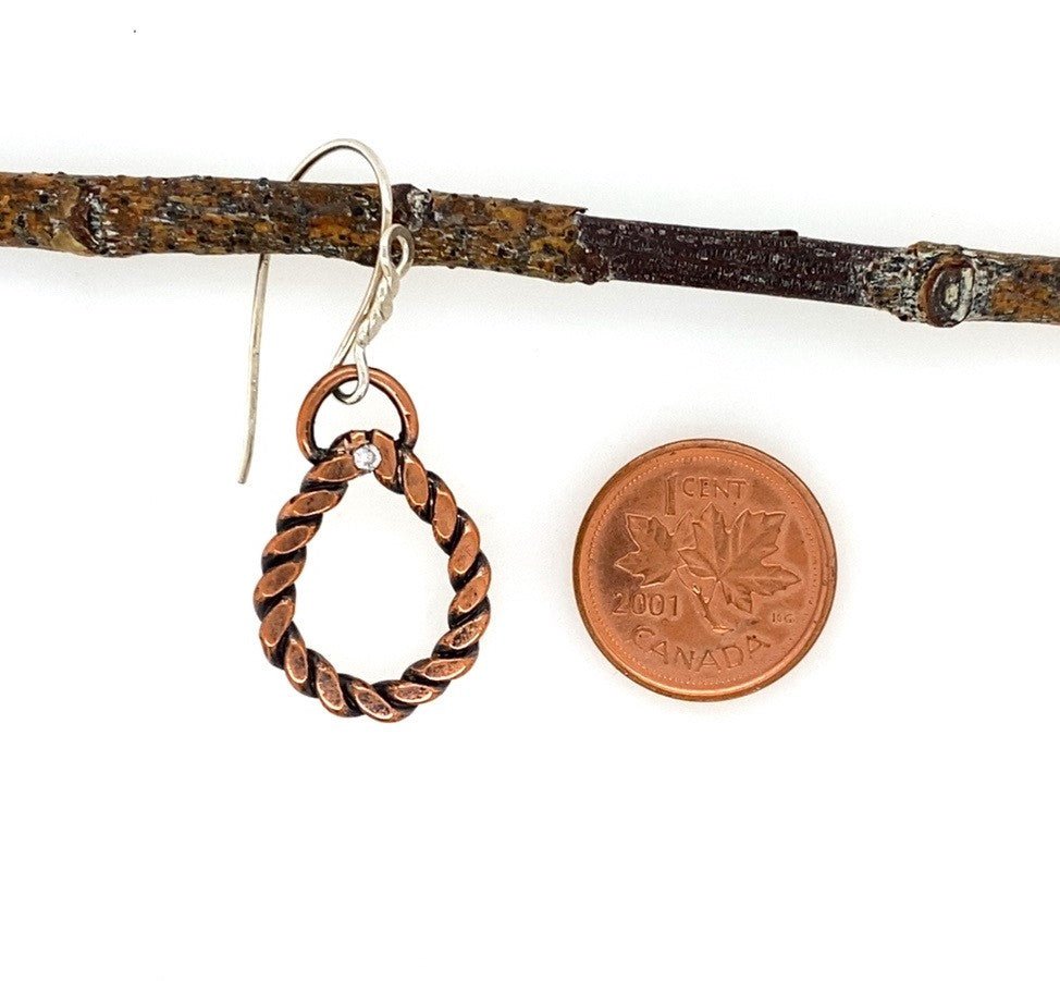 Twisted Copper Teardrop Earrings - Barb Murrin Jewelry