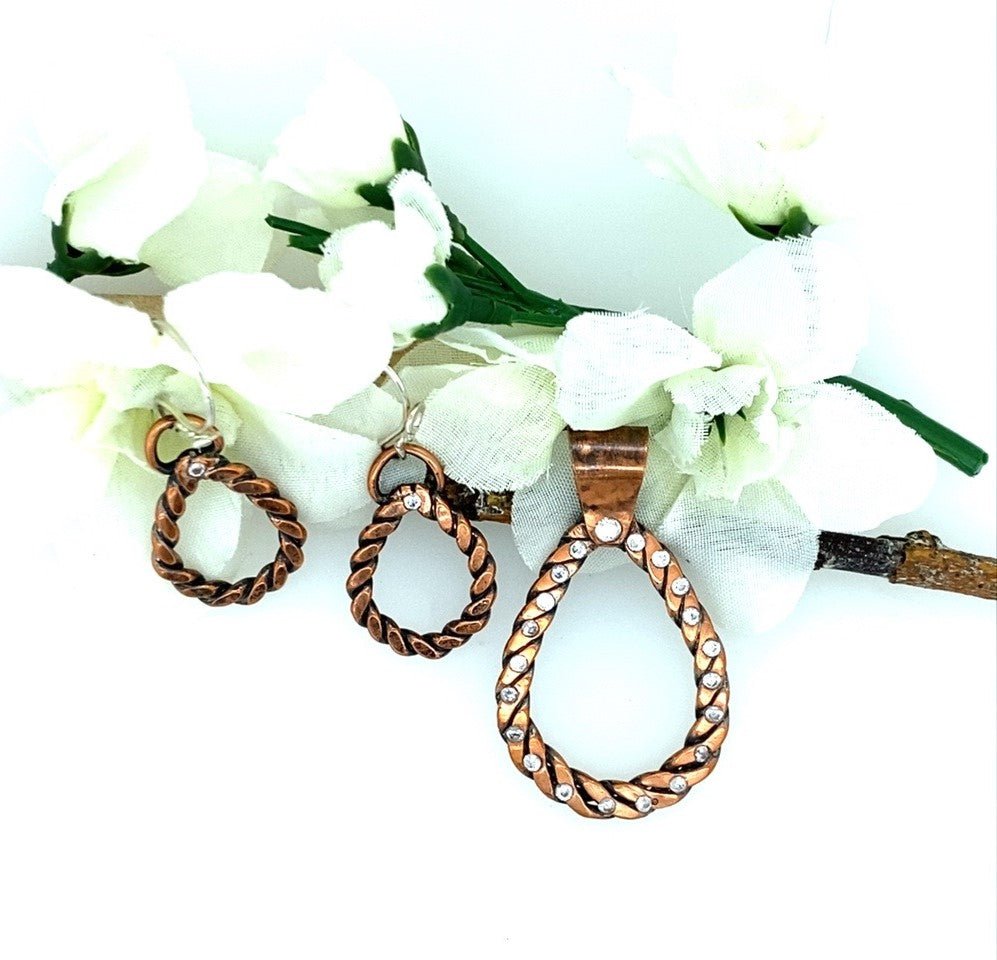 Twisted Copper Teardrop Earrings - Barb Murrin Jewelry