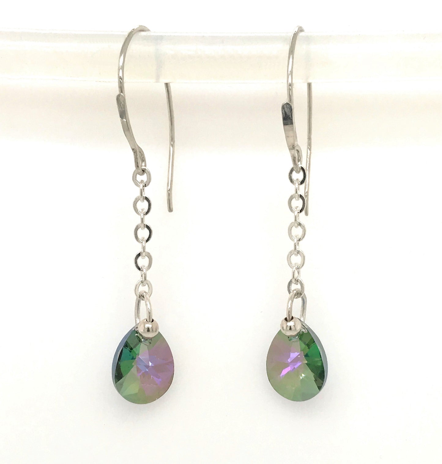 Violet Swarovski Crystal Earrings ("Violet Crystal Tears") - Barb Murrin Jewelry