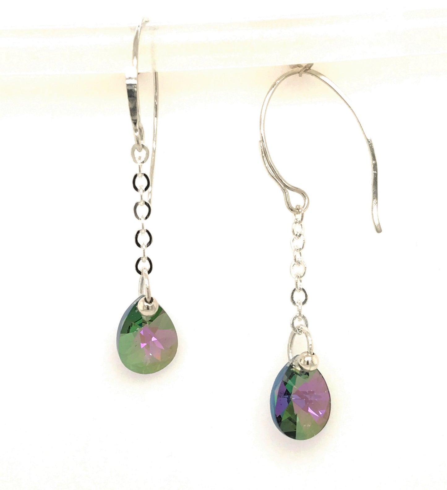 Violet Swarovski Crystal Earrings ("Violet Crystal Tears") - Barb Murrin Jewelry