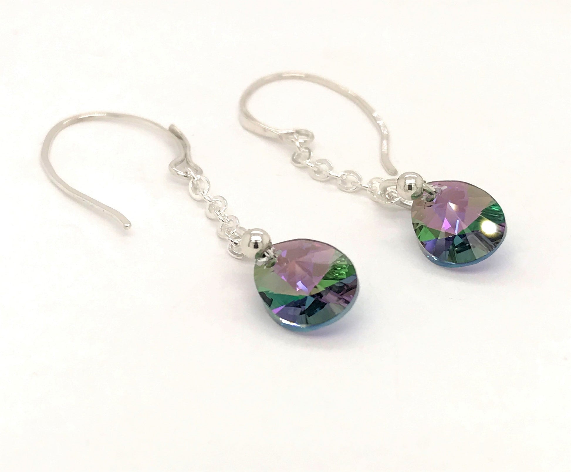 Violet Swarovski Crystal Earrings ("Violet Crystal Tears") - Barb Murrin Jewelry