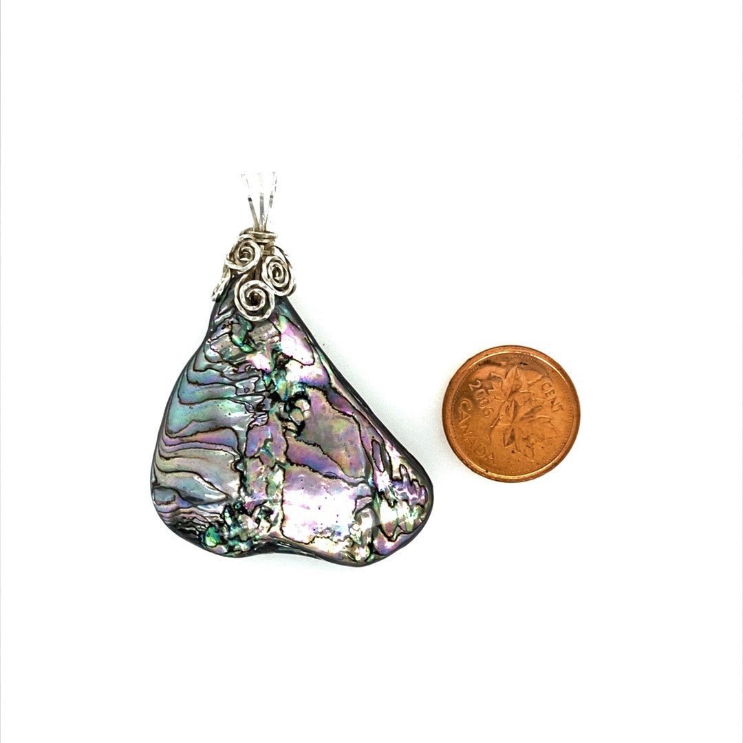 Wide Triangle Abalone Shell Pendant - Barb Murrin Jewelry