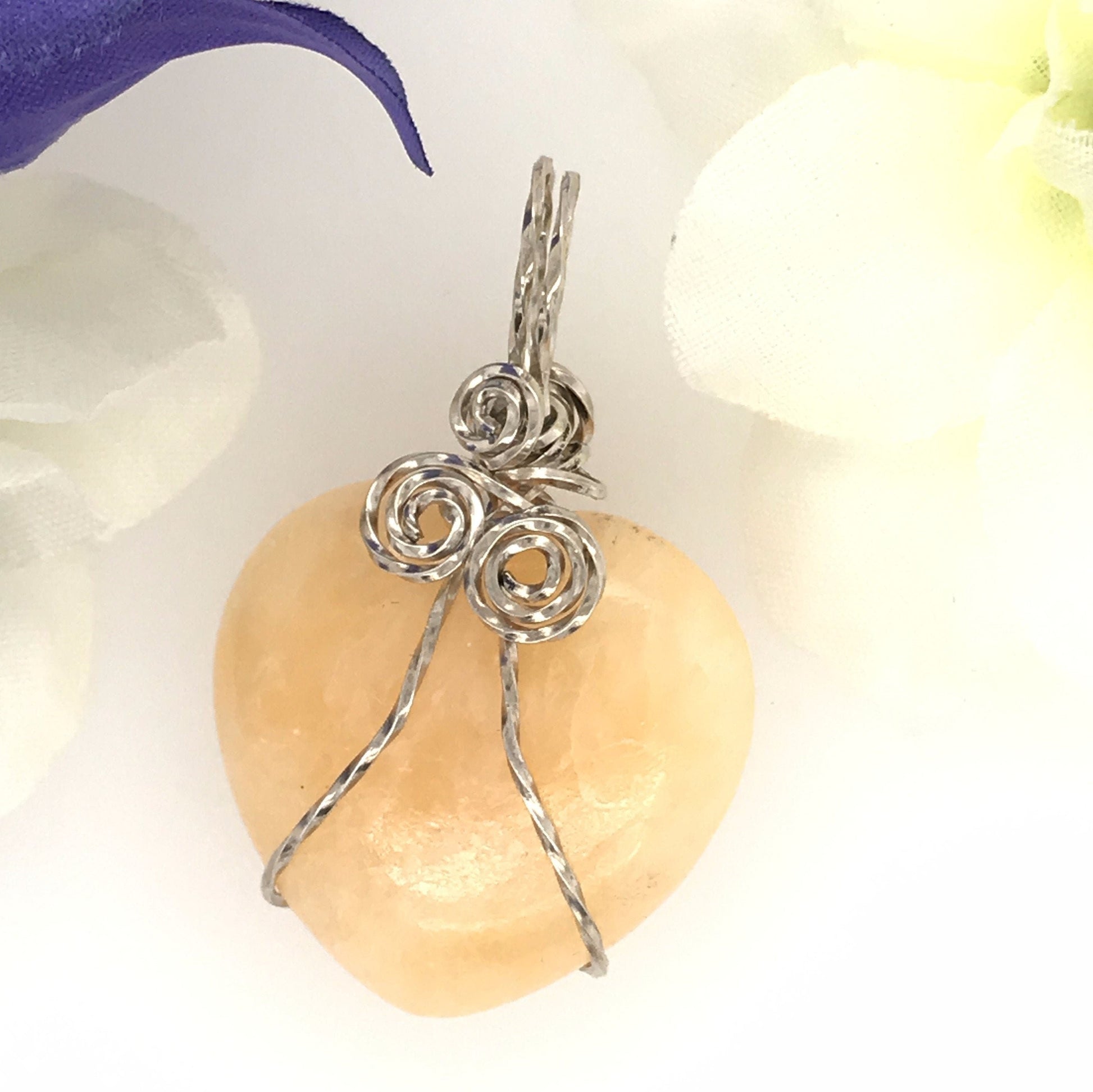 Yellow Calcite Pendant ("Yellow Calcite Heart of Stone") - Barb Murrin Jewelry