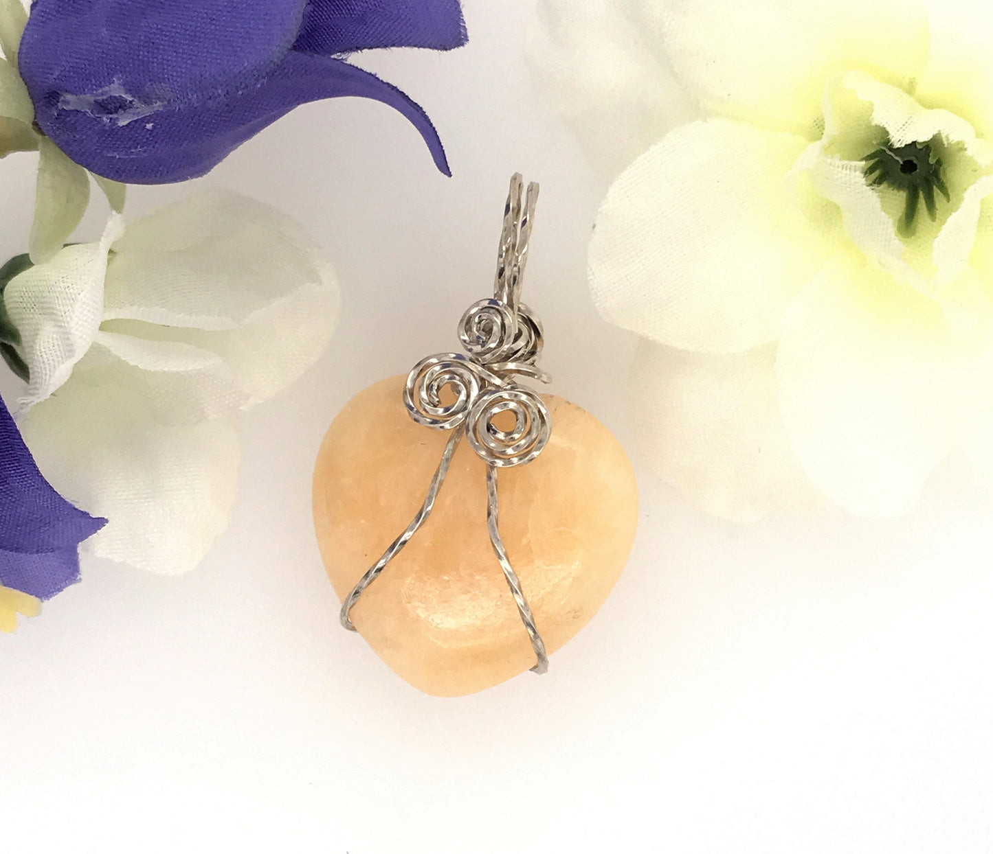 Yellow Calcite Pendant ("Yellow Calcite Heart of Stone") - Barb Murrin Jewelry