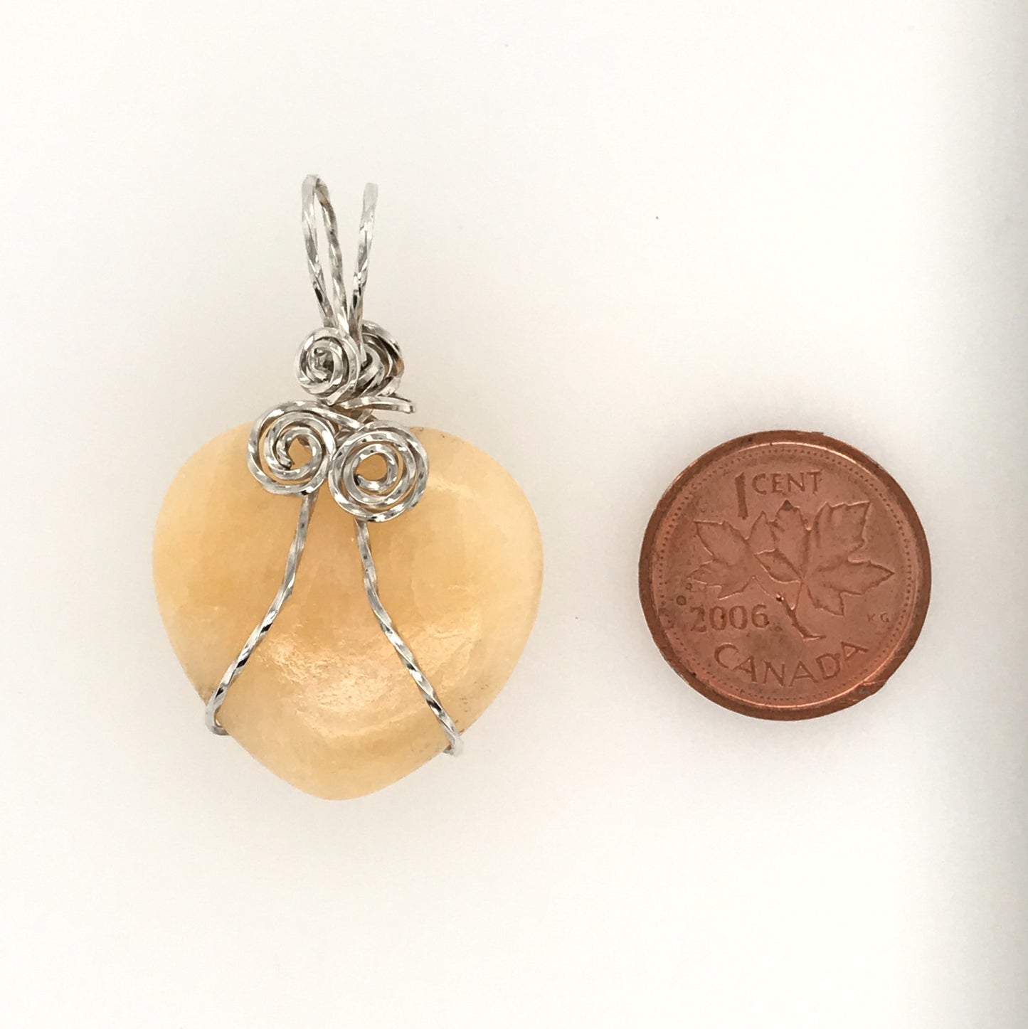 Yellow Calcite Pendant ("Yellow Calcite Heart of Stone") - Barb Murrin Jewelry